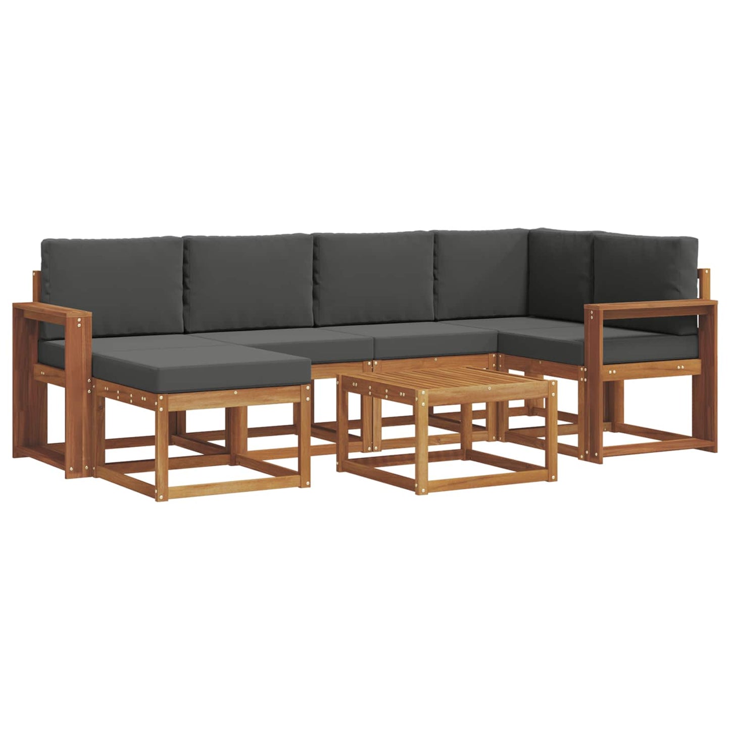 Outdoor-Sofagarnitur 7 stk. Natur und Anthrazit