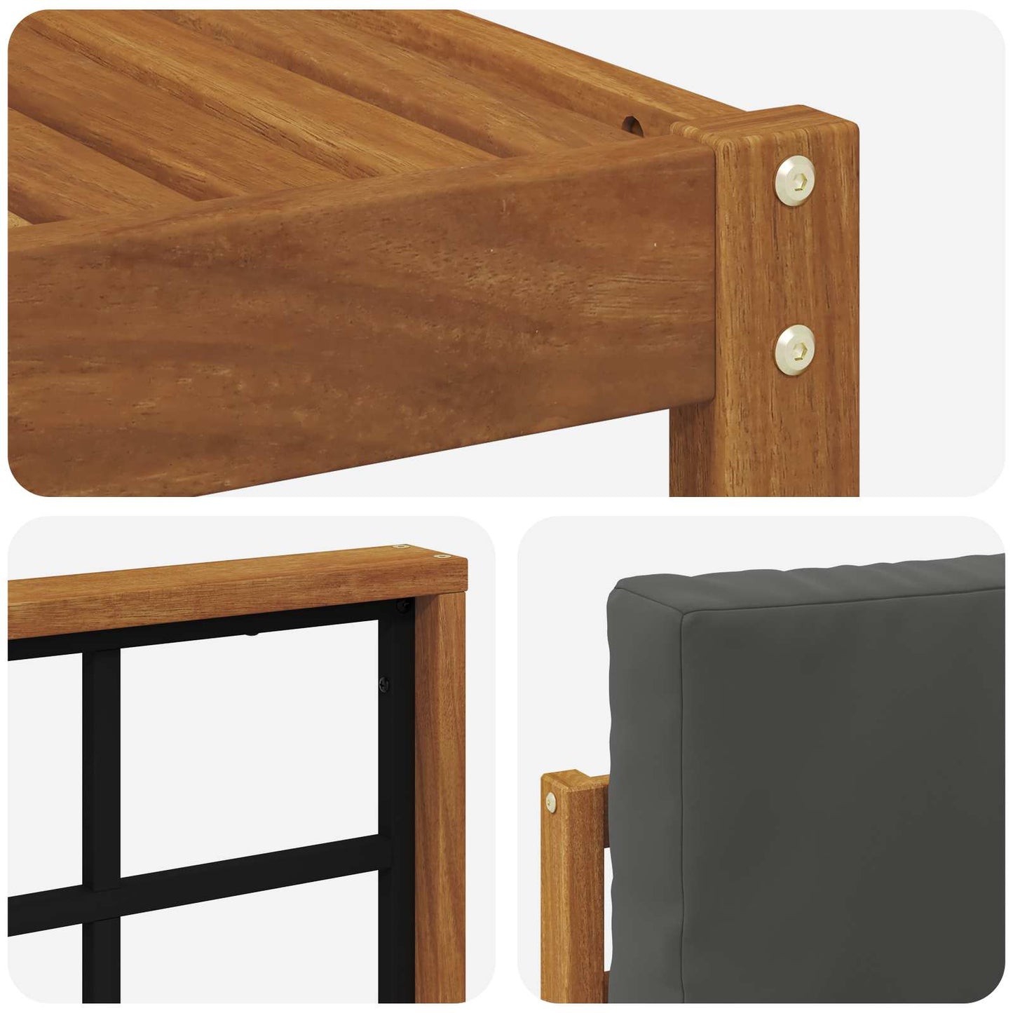 Outdoor-Sofagarnitur 7 stk. Natur und Anthrazit