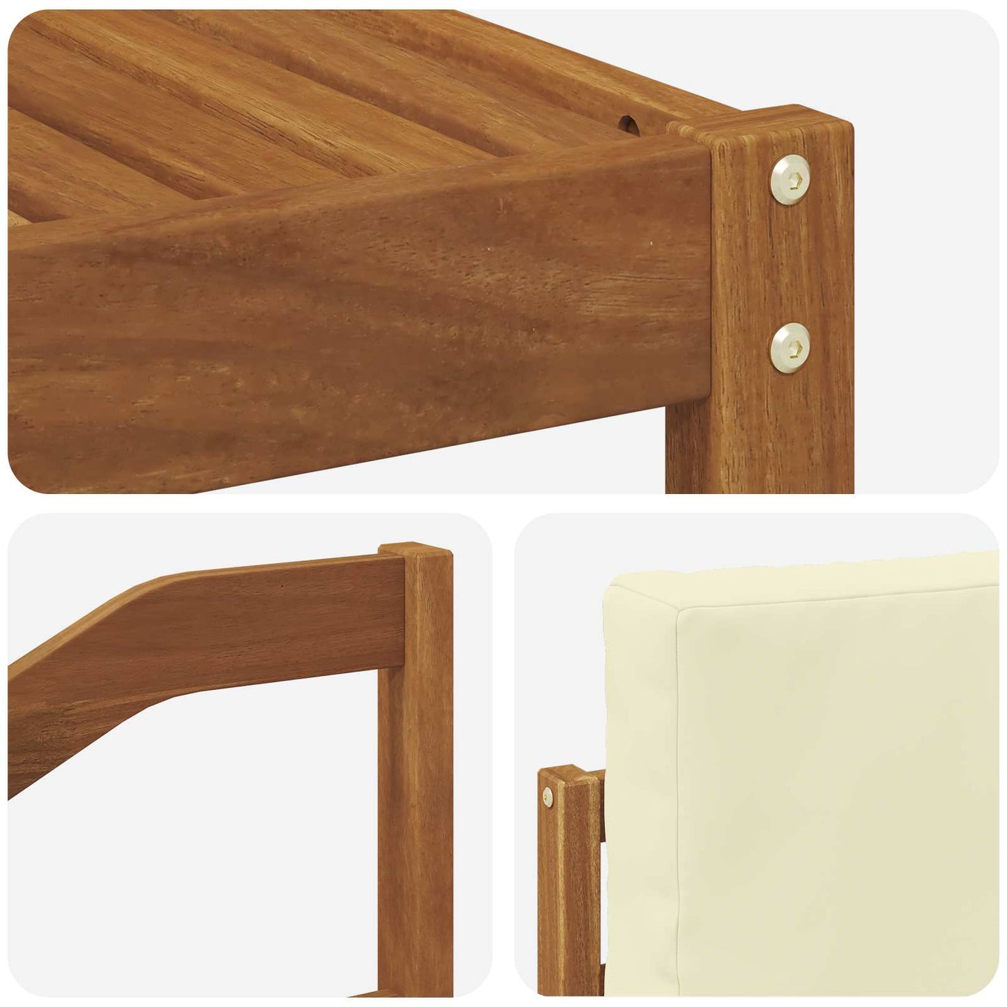 Outdoor-Sofagarnitur 7 stk. Natur und Creme