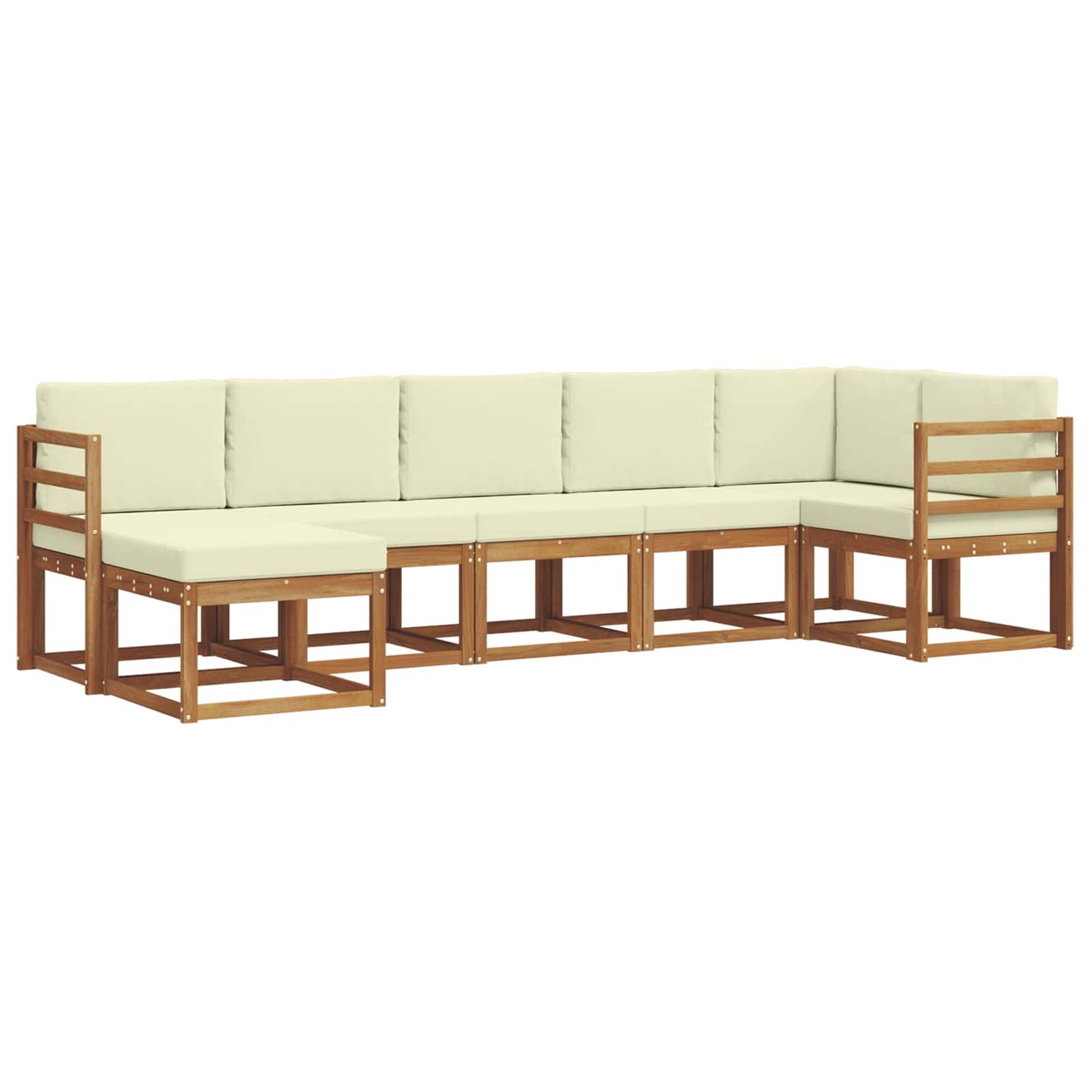 Outdoor-Sofagarnitur 7 stk. Natur und Creme