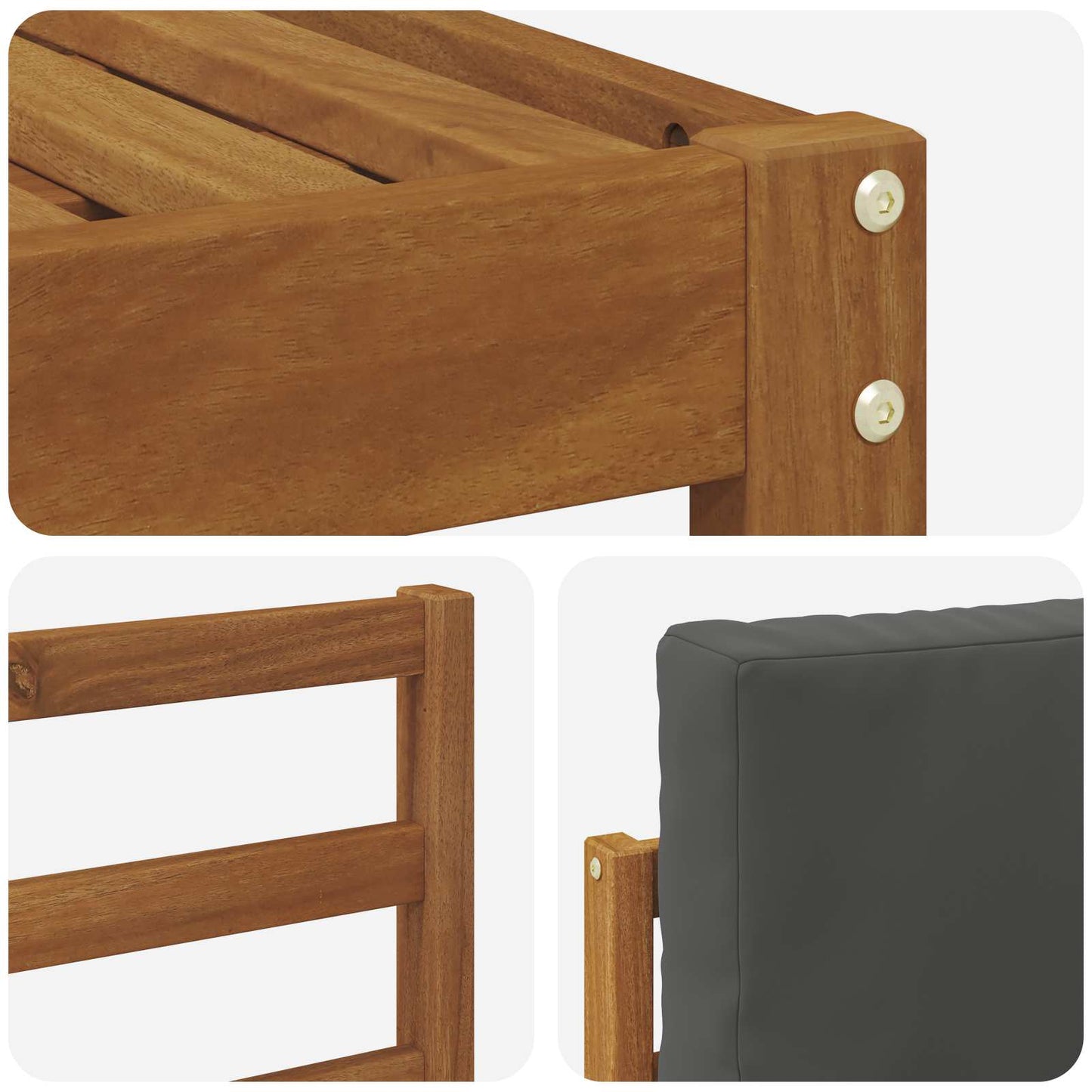 Outdoor-Sofagarnitur 7 stk. Natur und Anthrazit