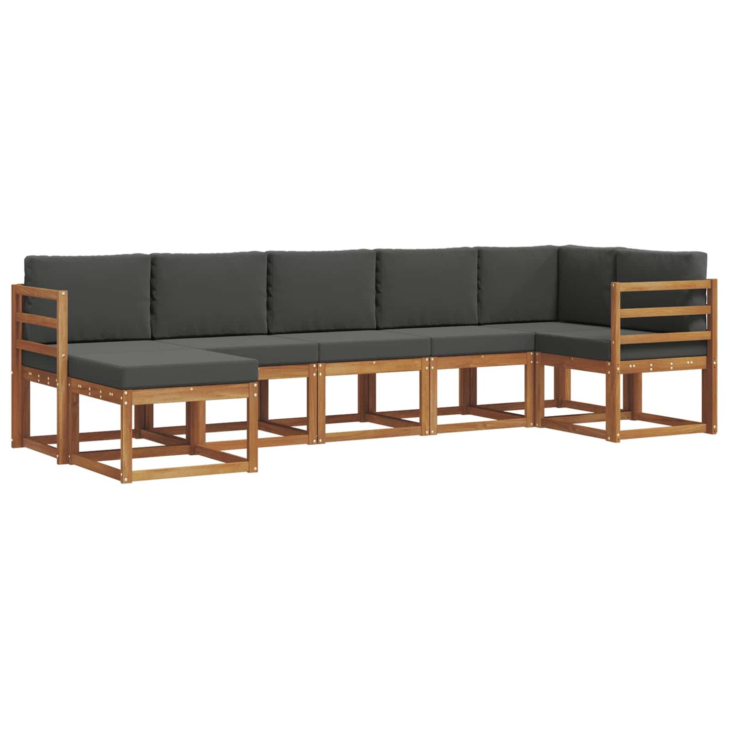 Outdoor-Sofagarnitur 7 stk. Natur und Anthrazit