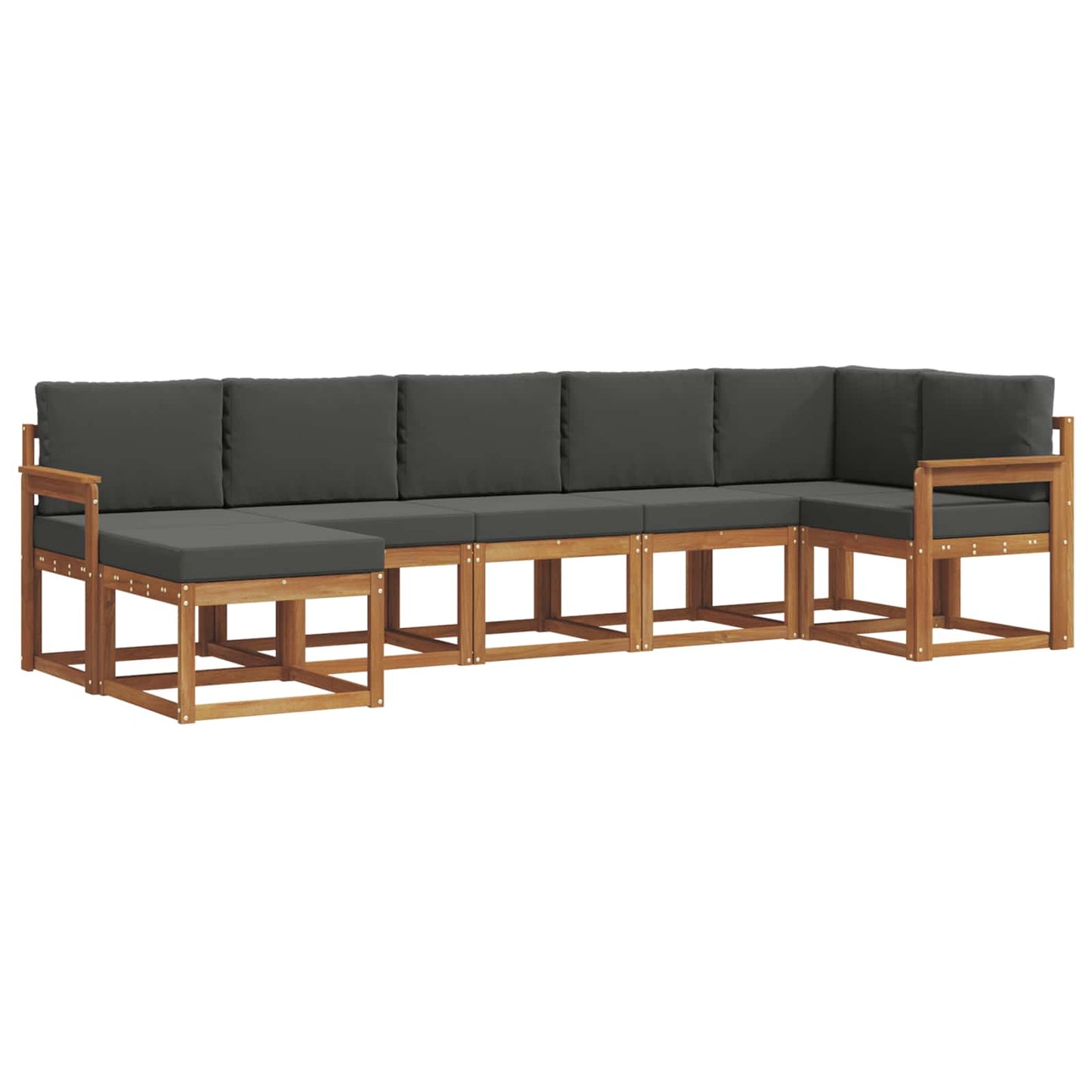 Outdoor-Sofagarnitur 7 stk. Natur und Anthrazit
