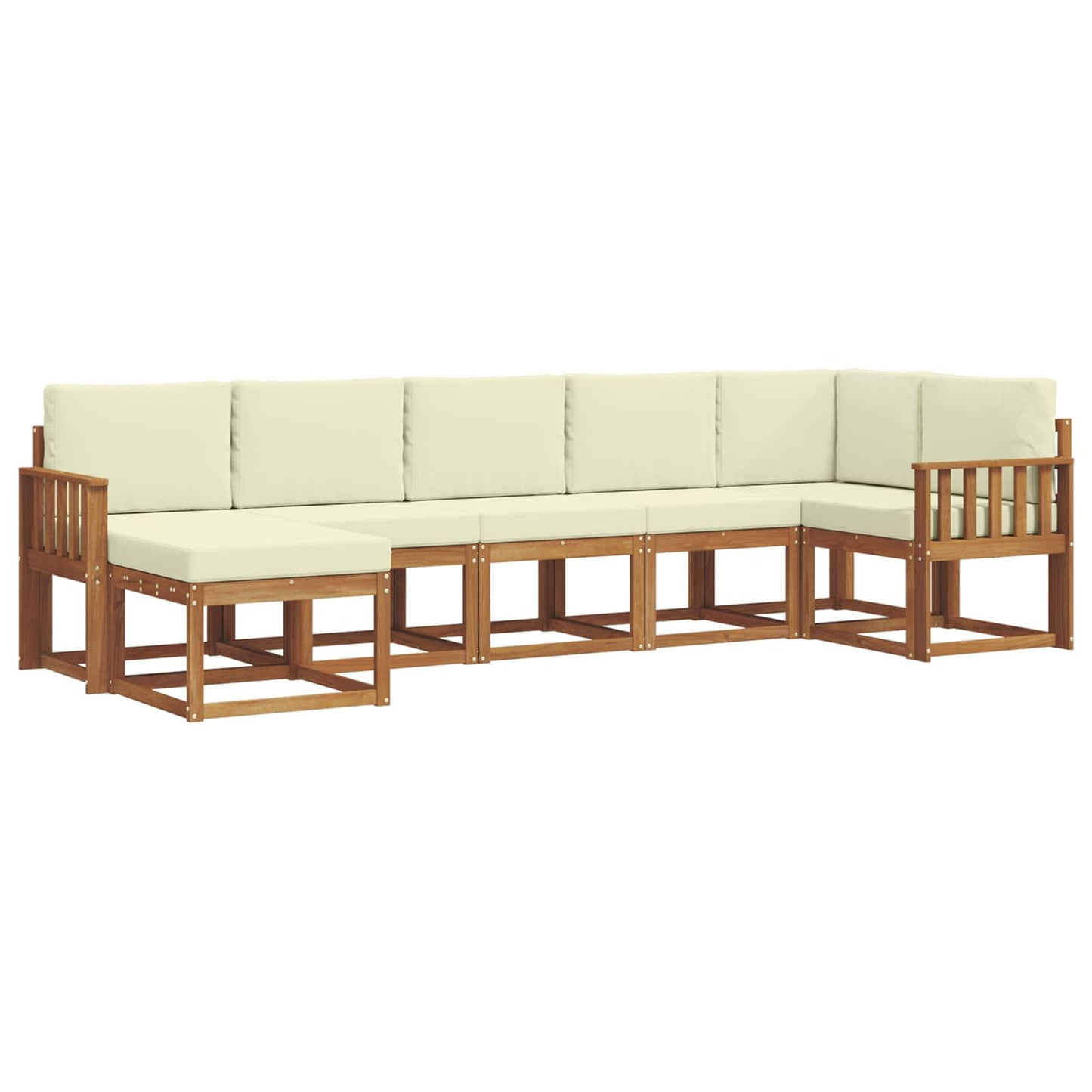 Outdoor-Sofagarnitur 7 stk. Natur und Creme
