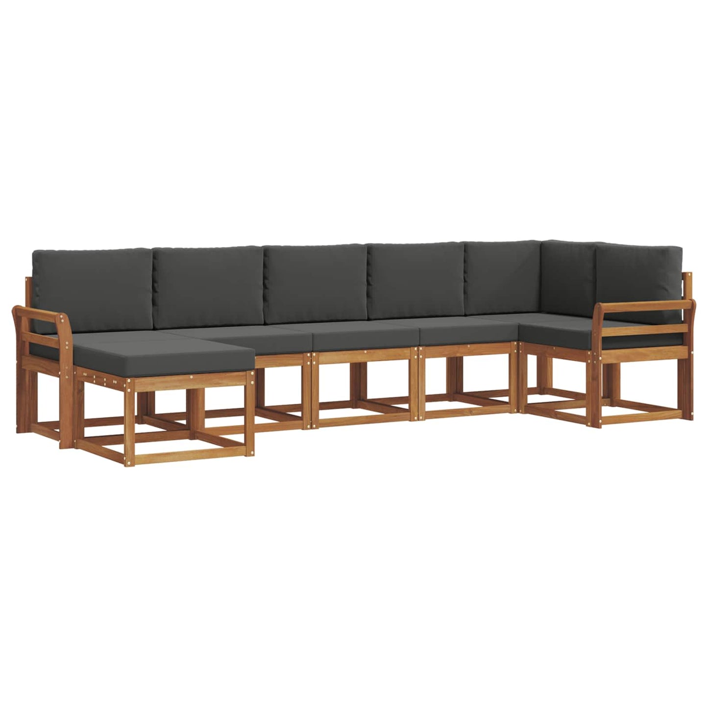 Outdoor-Sofagarnitur 7 stk. Natur und Anthrazit