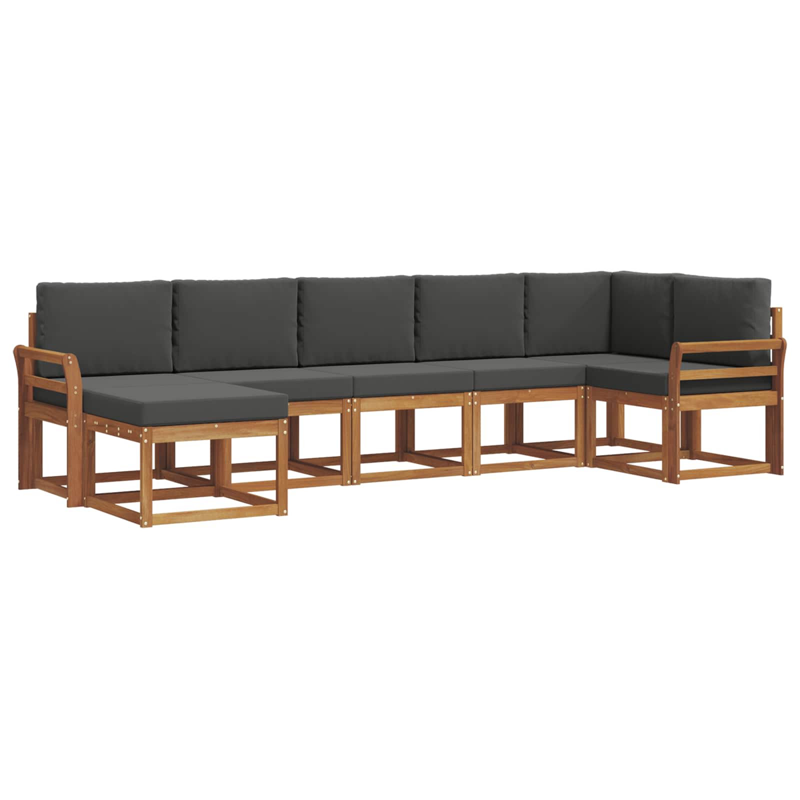 Outdoor-Sofagarnitur 7 stk. Natur und Anthrazit