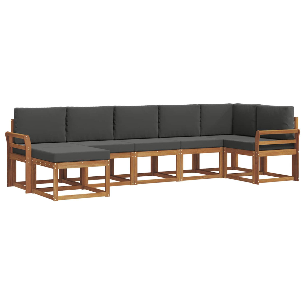 Outdoor-Sofagarnitur 7 stk. Natur und Anthrazit