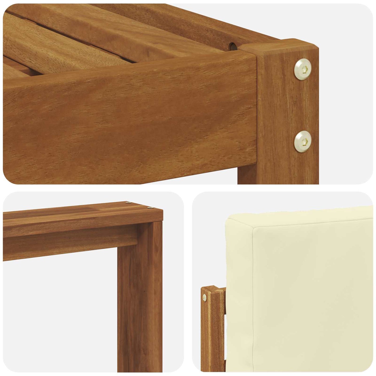 Outdoor-Sofagarnitur 7 stk. Natur und Creme