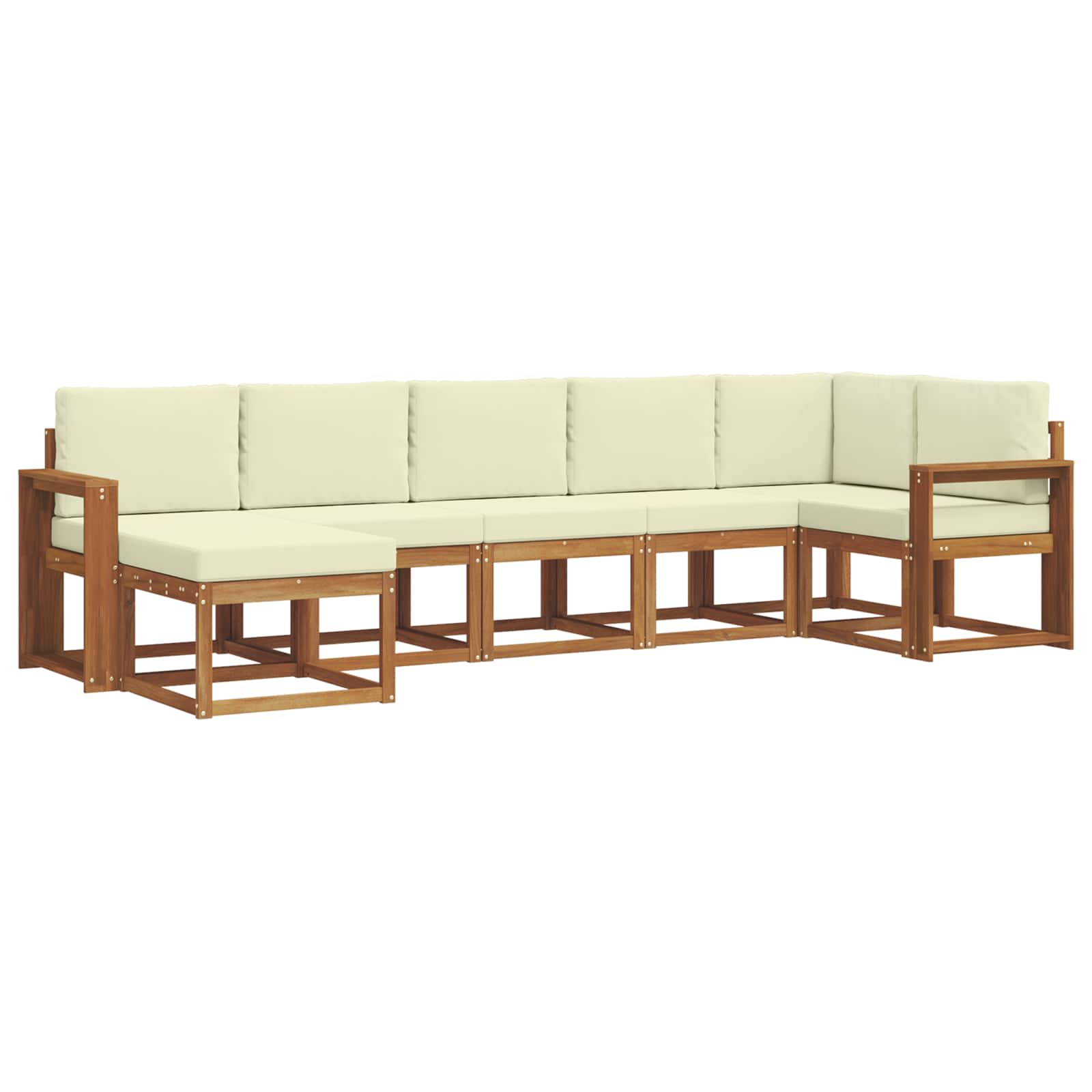 Outdoor-Sofagarnitur 7 stk. Natur und Creme