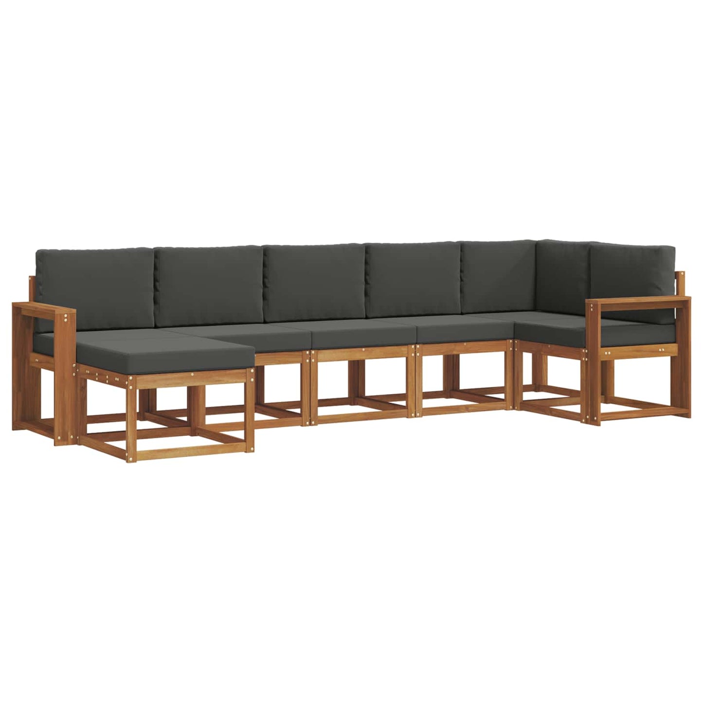 Outdoor-Sofagarnitur 7 stk. Natur und Anthrazit