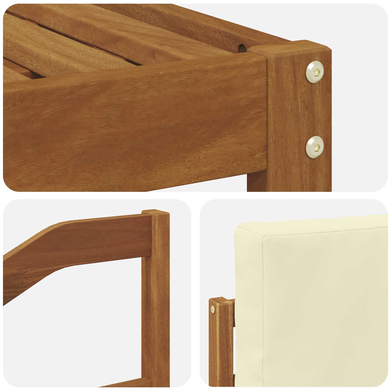 Outdoor-Sofagarnitur 7 stk. Natur und Creme