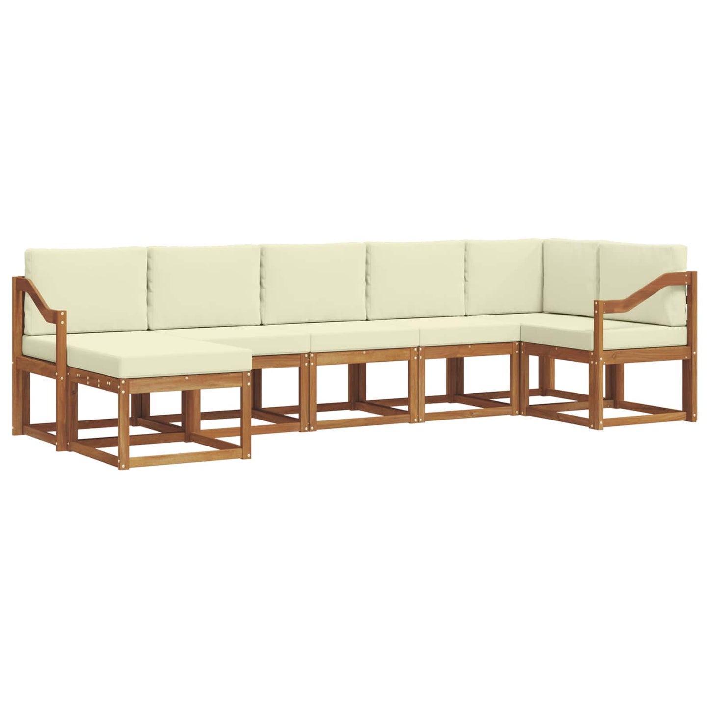 Outdoor-Sofagarnitur 7 stk. Natur und Creme