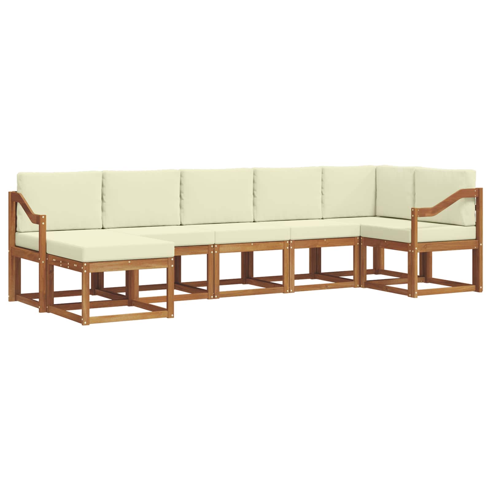 Outdoor-Sofagarnitur 7 stk. Natur und Creme