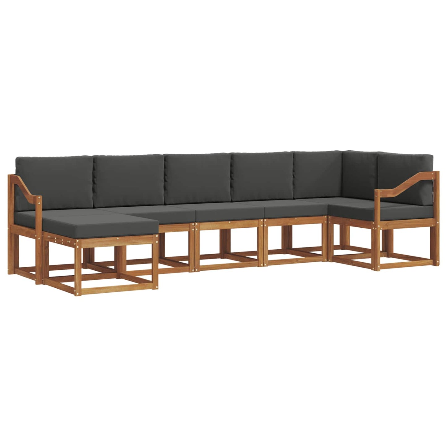 Outdoor-Sofagarnitur 7 stk. Natur und Anthrazit