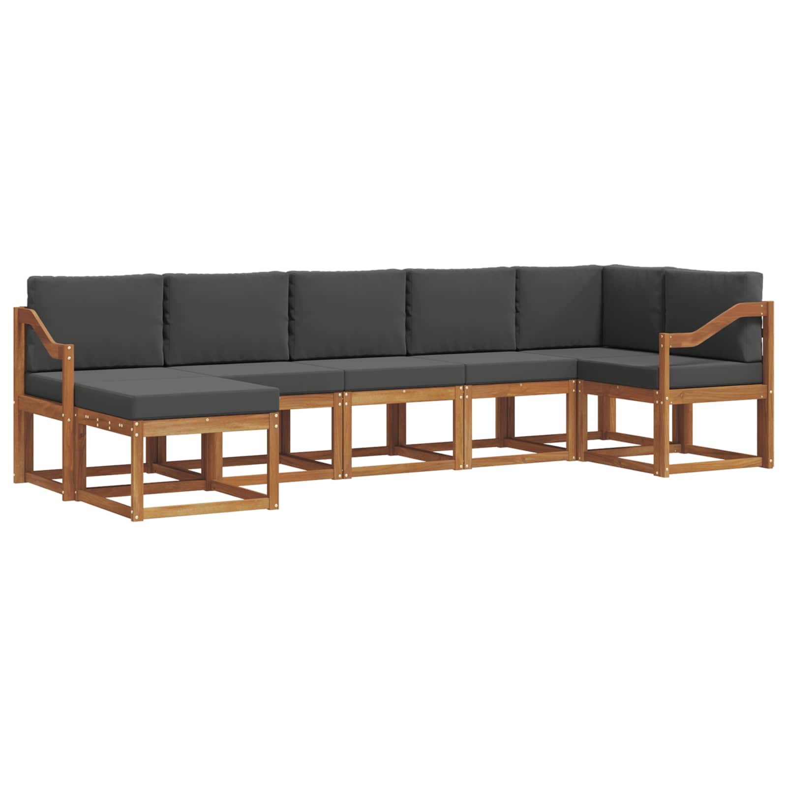 Outdoor-Sofagarnitur 7 stk. Natur und Anthrazit