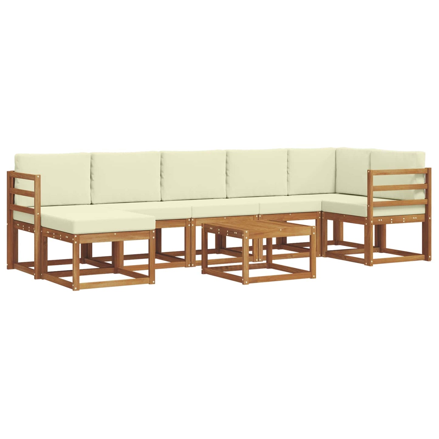 Outdoor-Sofagarnitur 8 stk. Natur und Creme