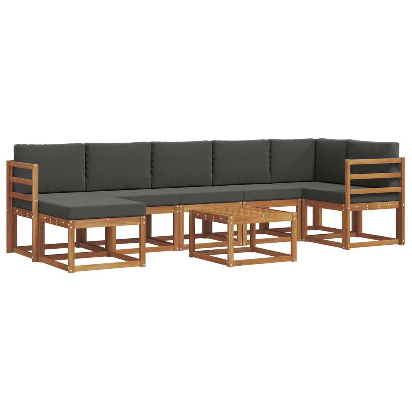 Outdoor-Sofagarnitur 8 stk. Natur und Anthrazit
