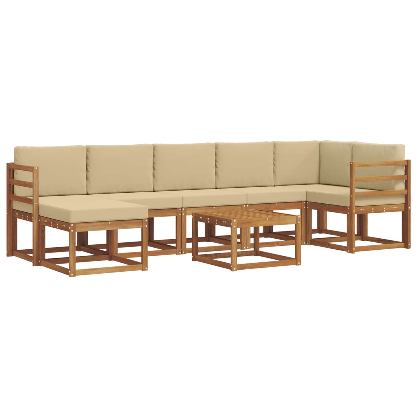 Outdoor-Sofagarnitur mit Kissen 8 pcs Natur und Beige