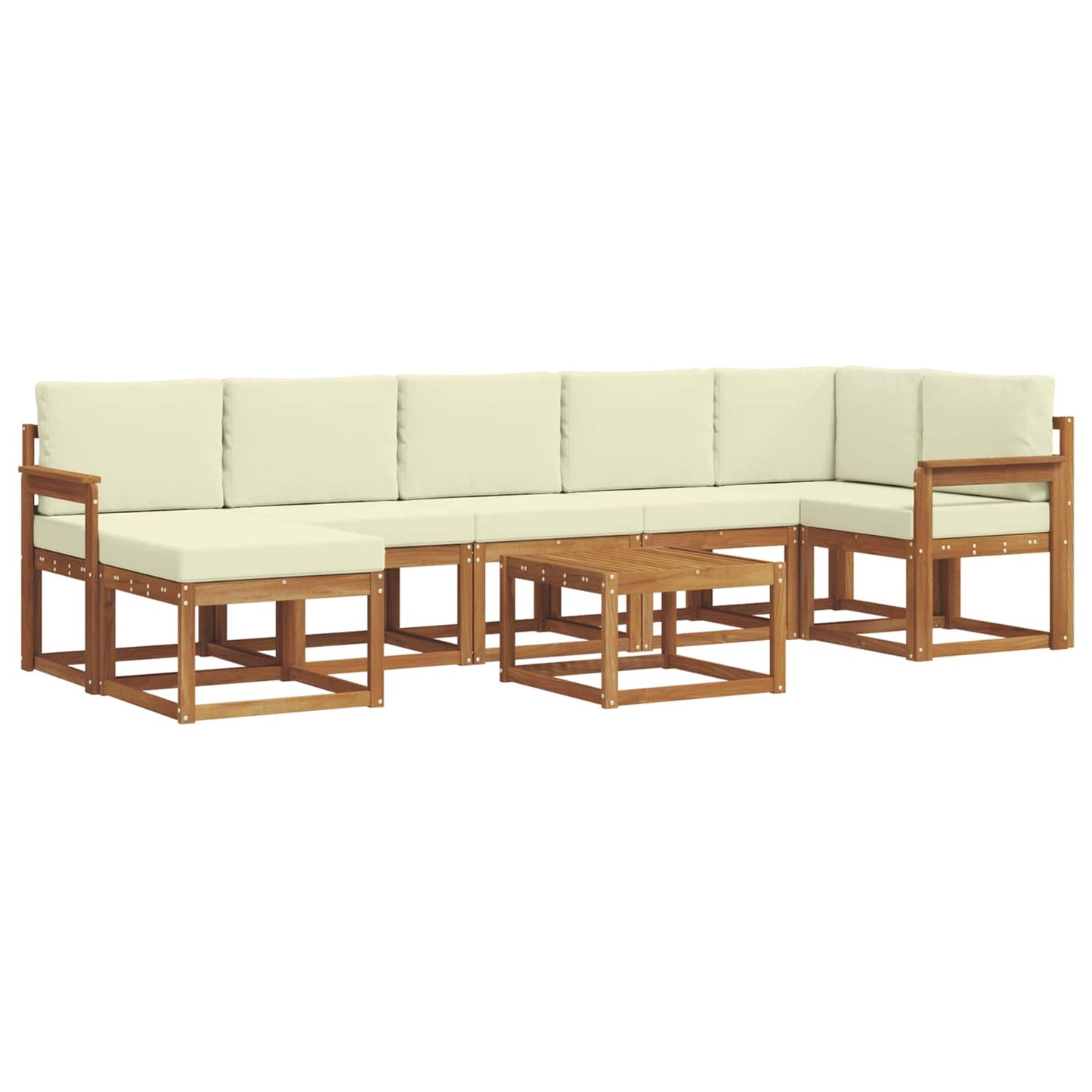 Outdoor-Sofagarnitur 8 stk. Natur und Creme