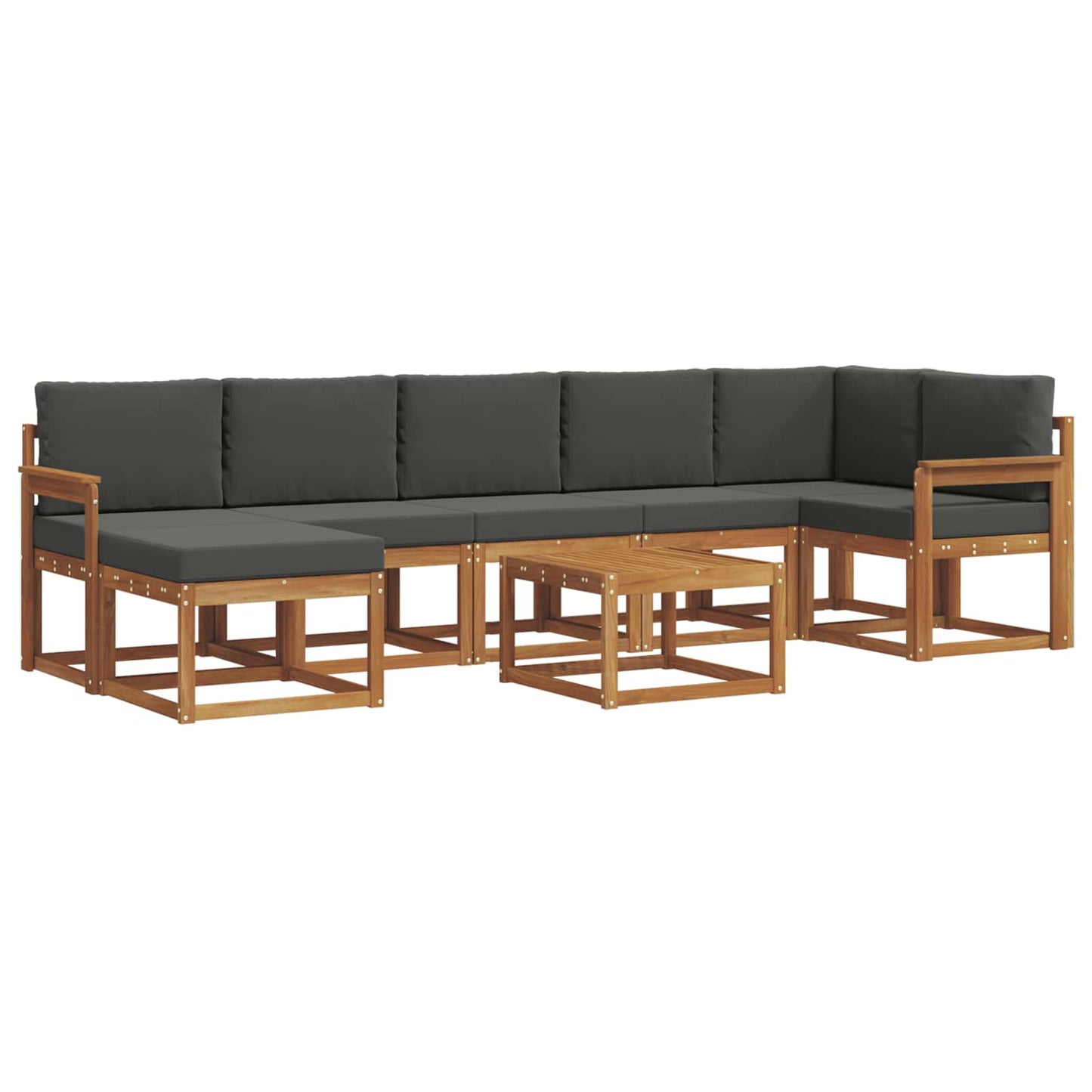 Outdoor-Sofagarnitur 8 stk. Natur und Anthrazit