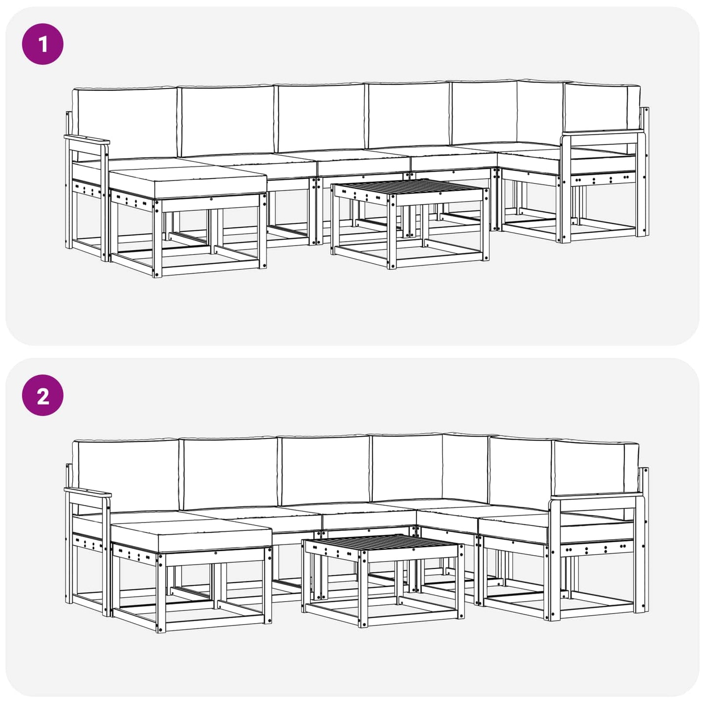 Outdoor-Sofagarnitur 8 stk. Natur und Anthrazit