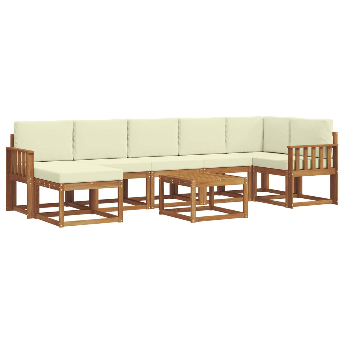 Outdoor-Sofagarnitur 8 stk. Natur und Creme