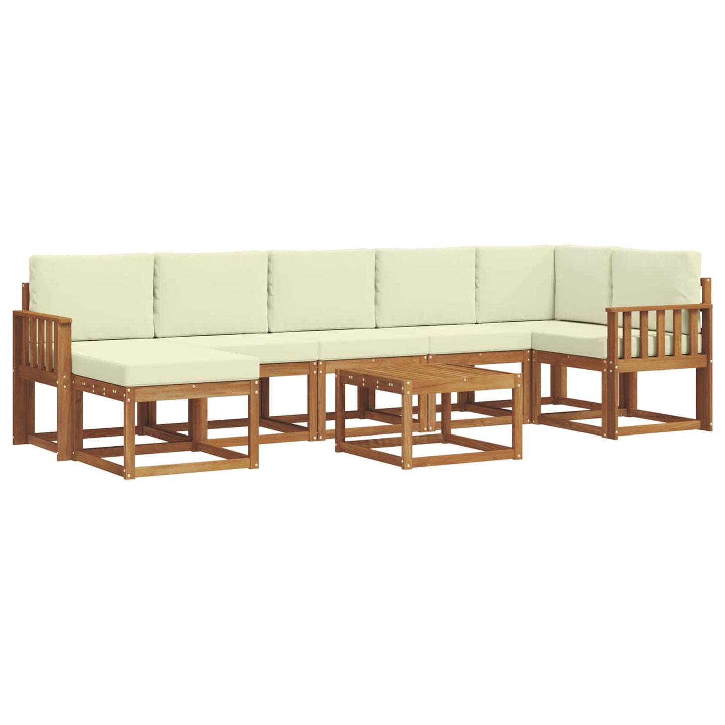 Outdoor-Sofagarnitur 8 stk. Natur und Creme