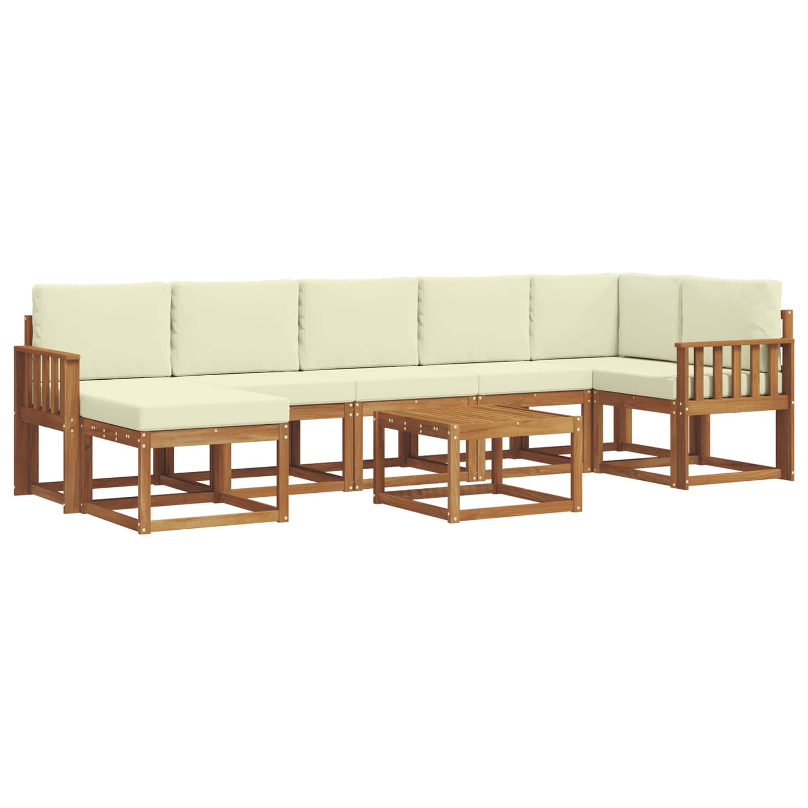 Outdoor-Sofagarnitur 8 stk. Natur und Creme