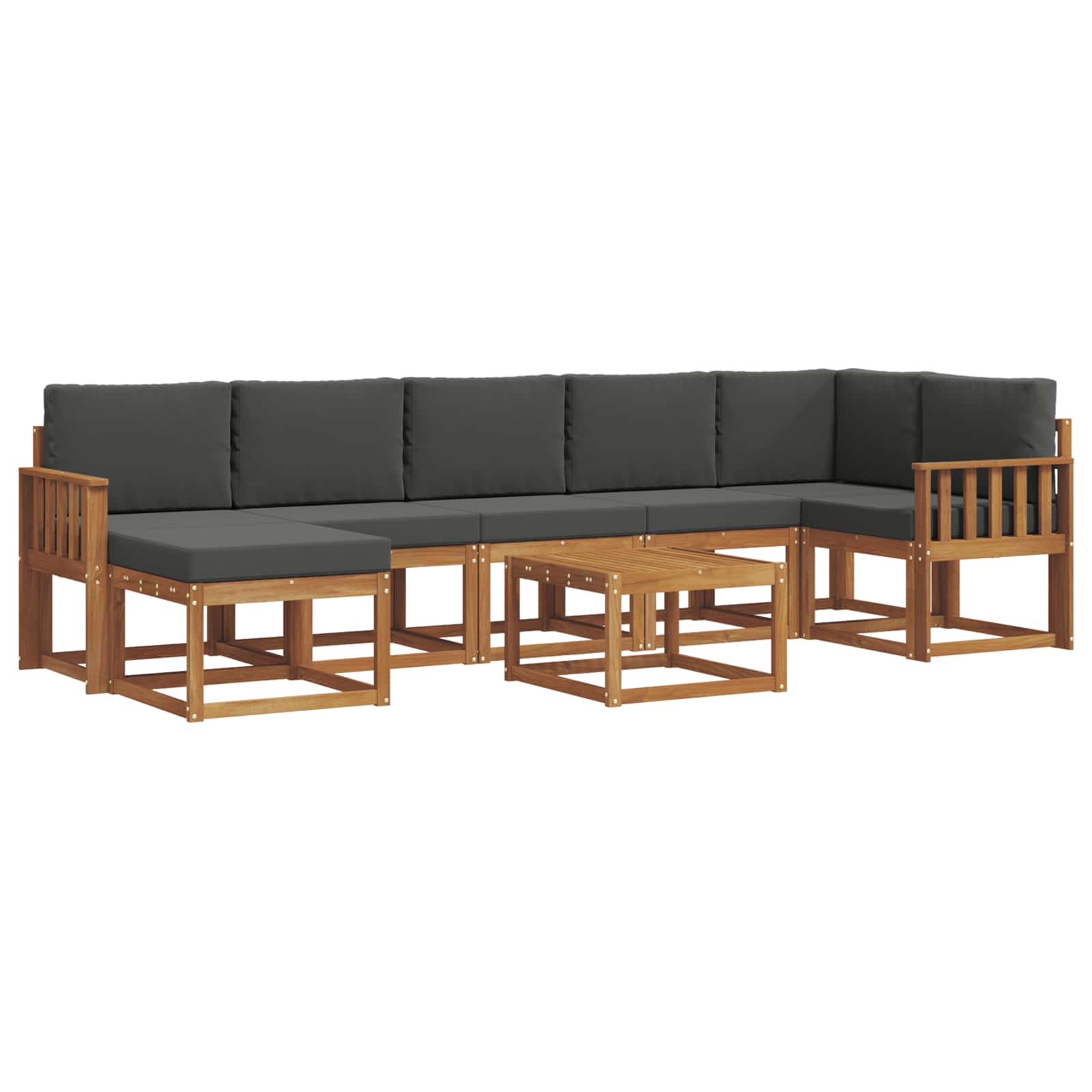 Outdoor-Sofagarnitur 8 stk. Natur und Anthrazit