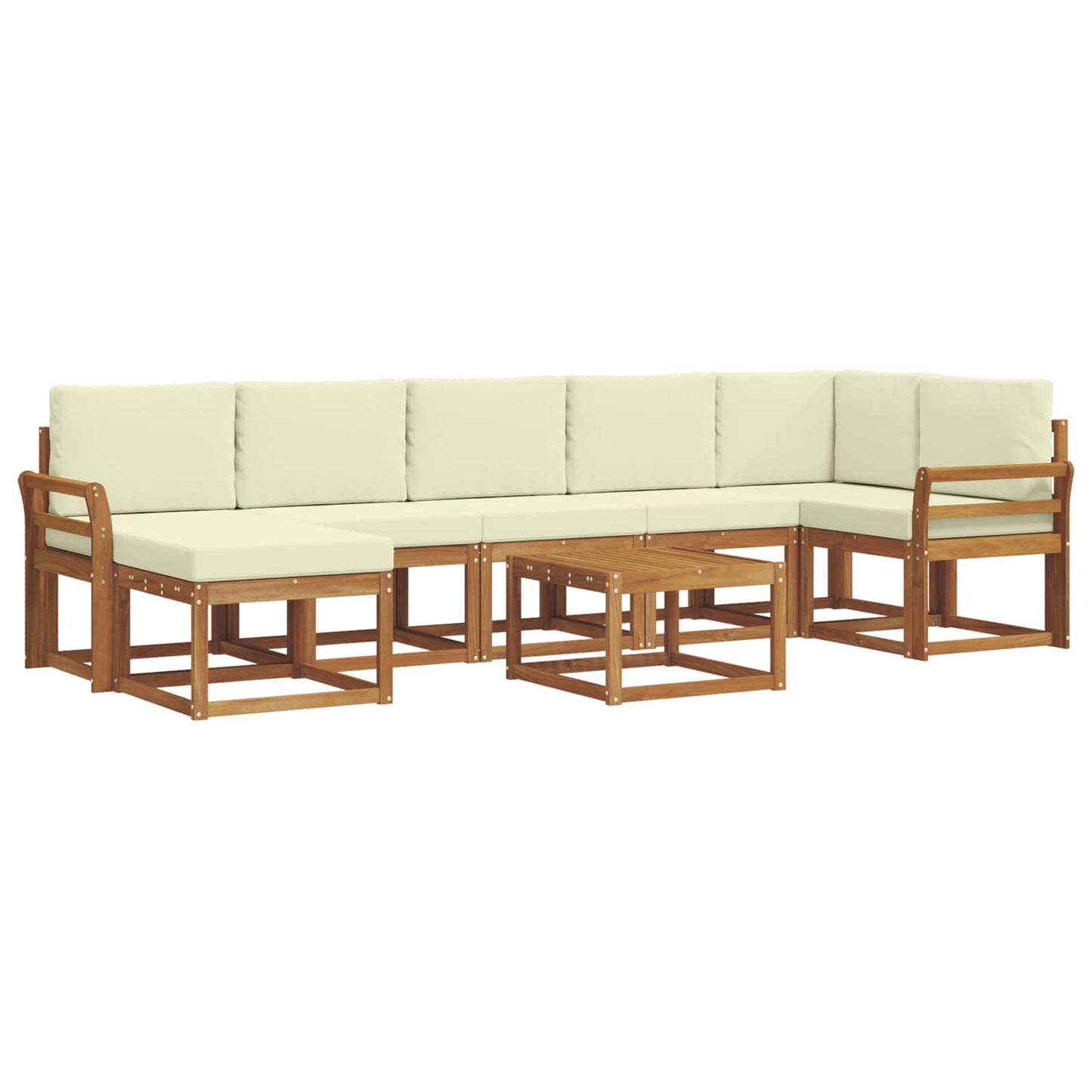 Outdoor-Sofagarnitur 8 stk. Natur und Creme
