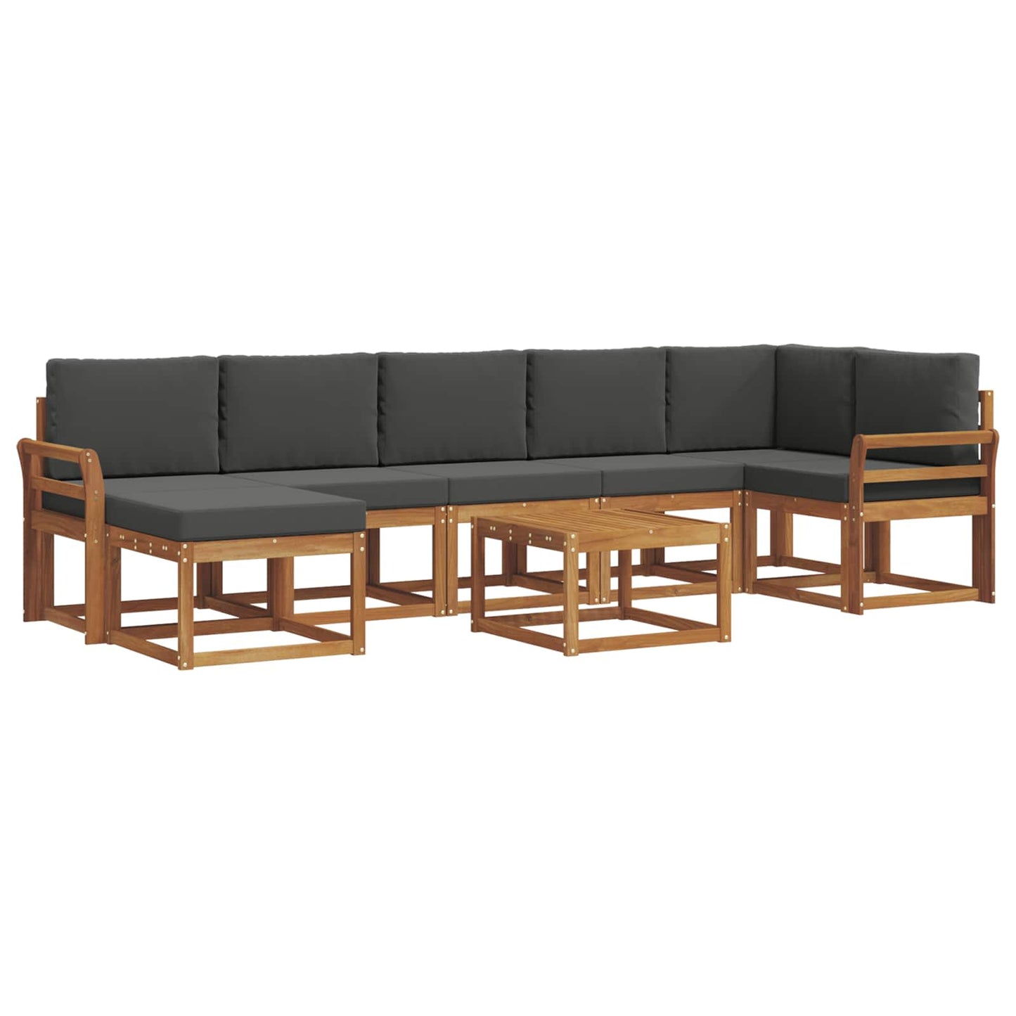 Outdoor-Sofagarnitur 8 stk. Natur und Anthrazit