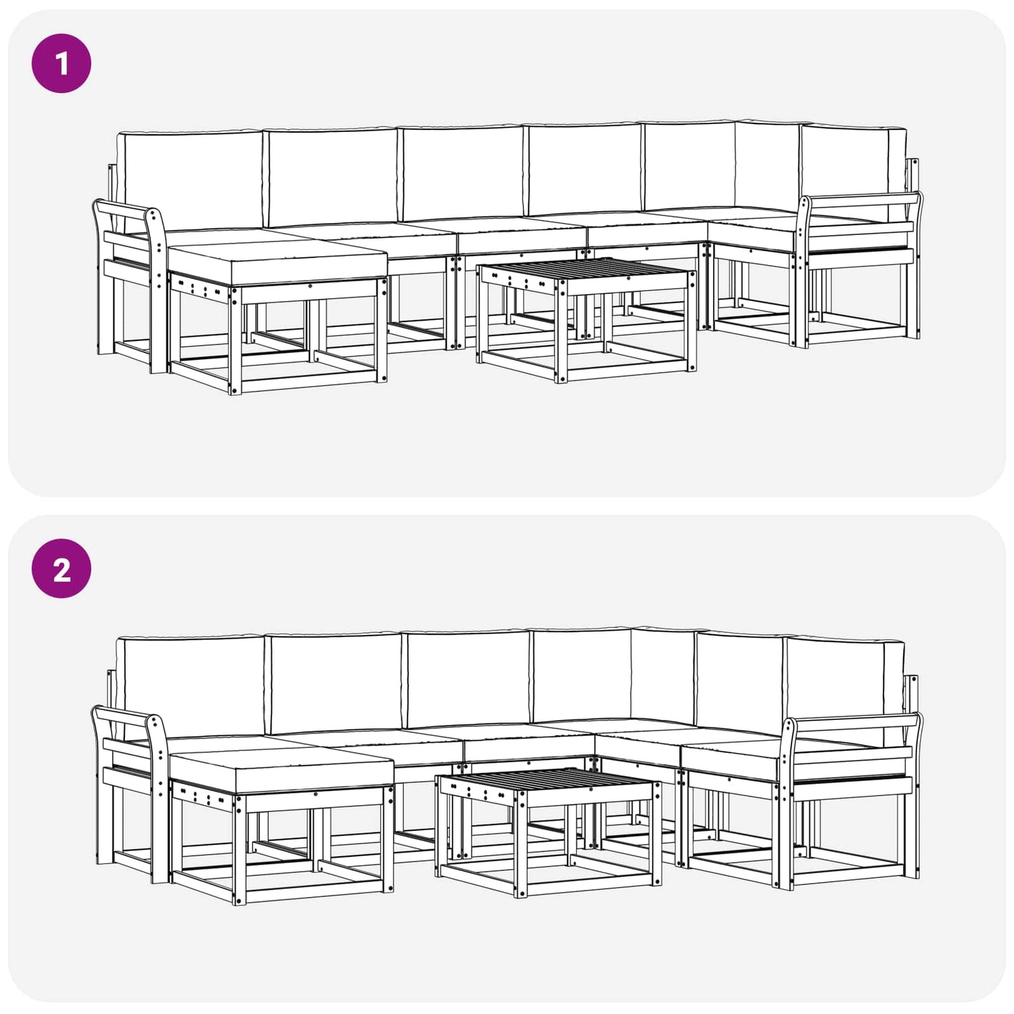 Outdoor-Sofagarnitur 8 stk. Natur und Anthrazit