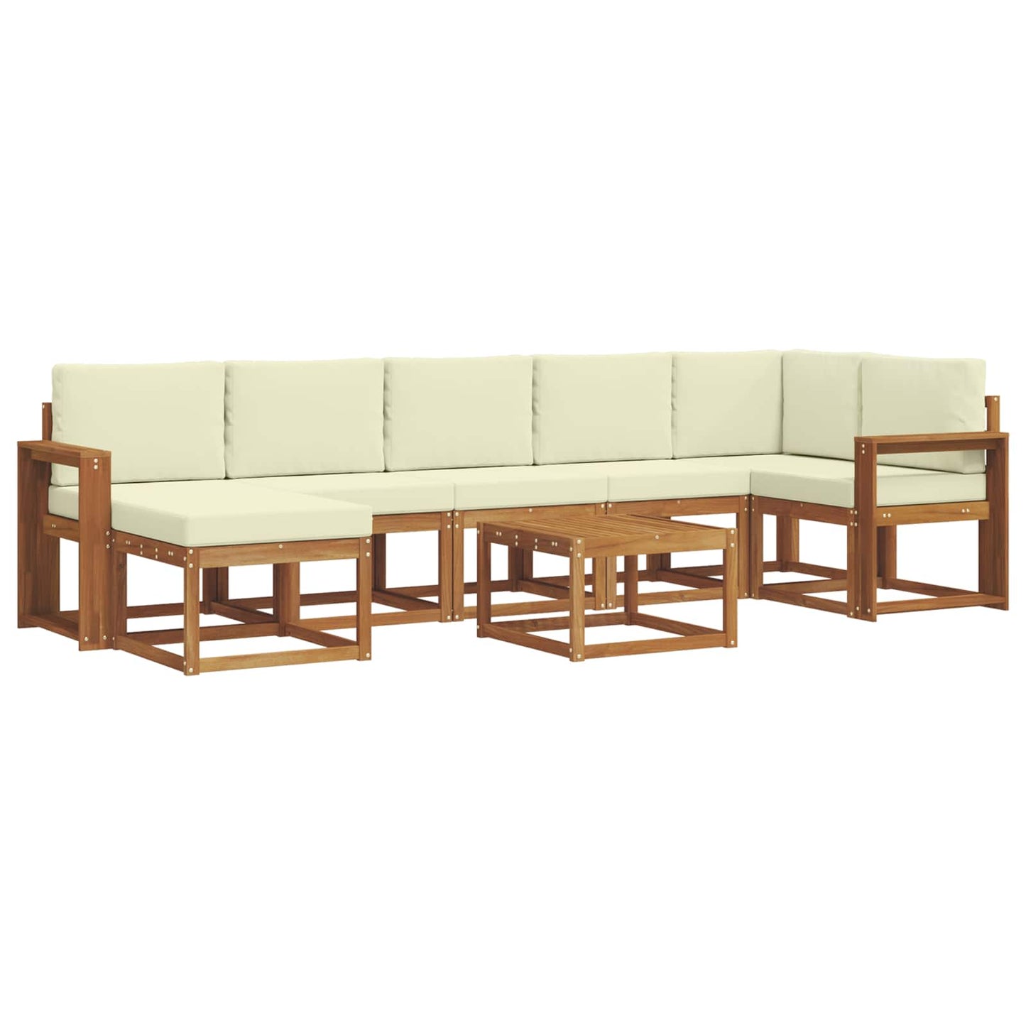 Outdoor-Sofagarnitur 8 stk. Natur und Creme