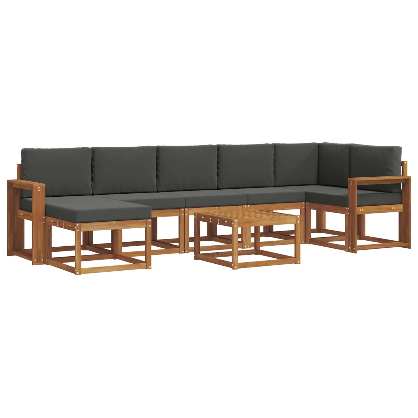 Outdoor-Sofagarnitur 8 stk. Natur und Anthrazit