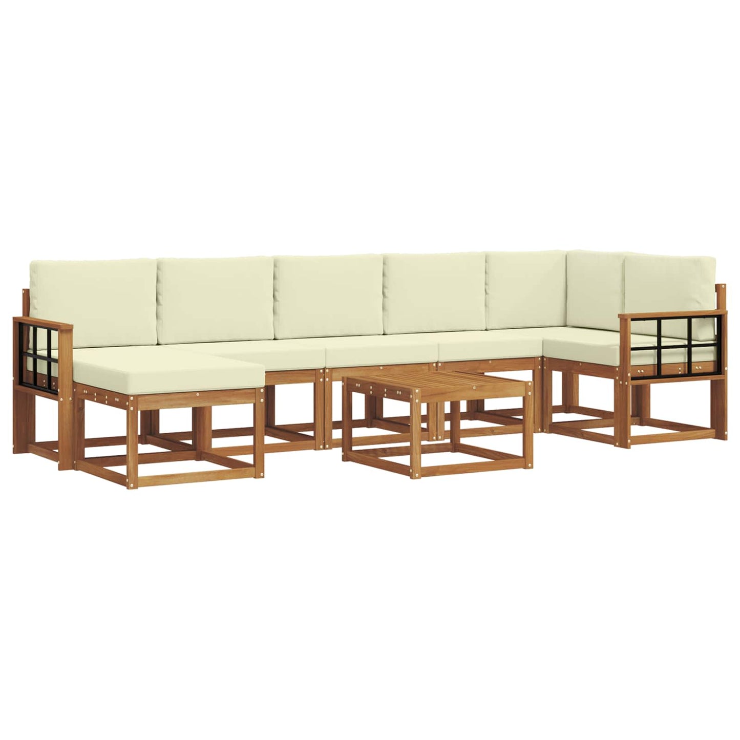 Outdoor-Sofagarnitur 8 stk. Natur und Creme
