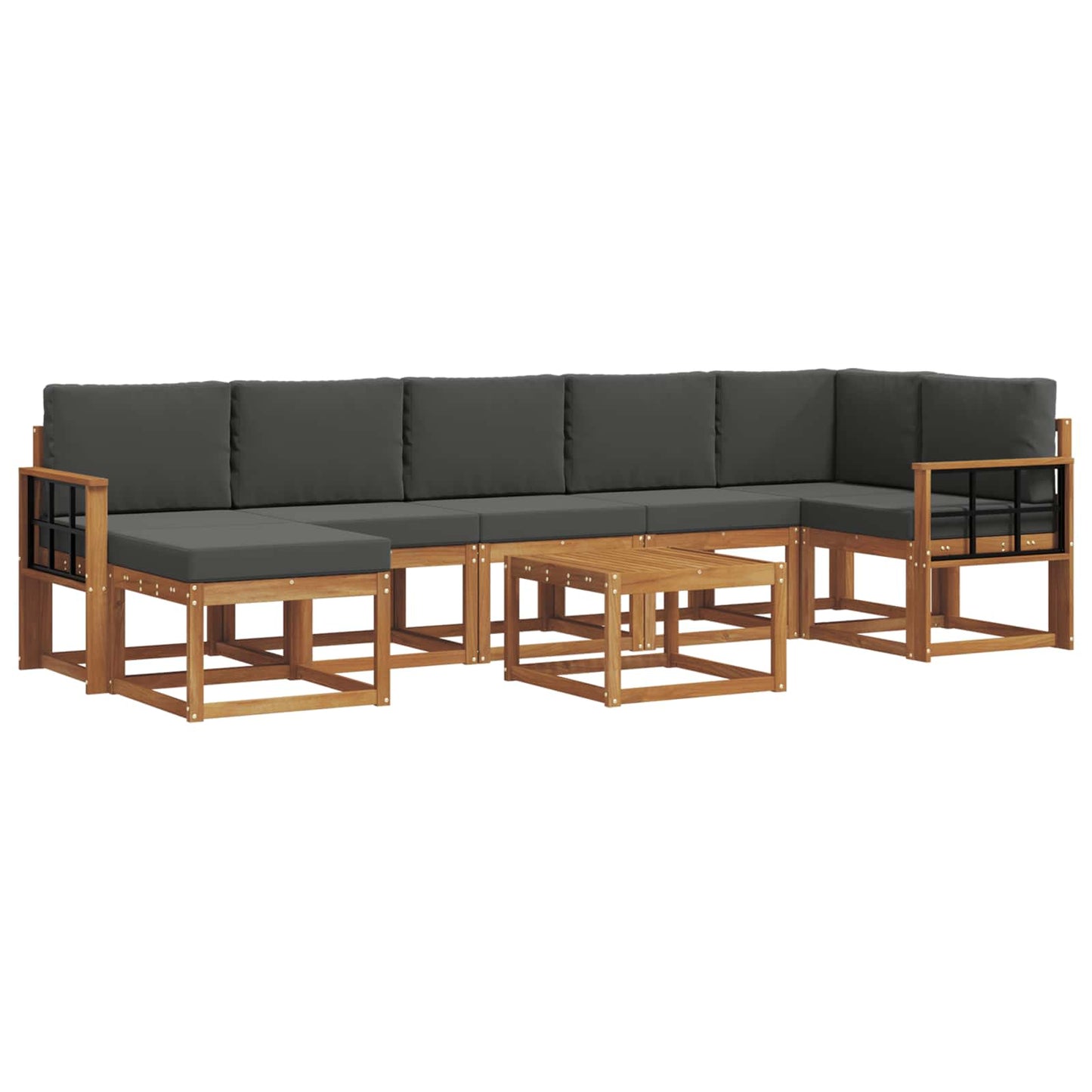 Outdoor-Sofagarnitur 8 stk. Natur und Anthrazit