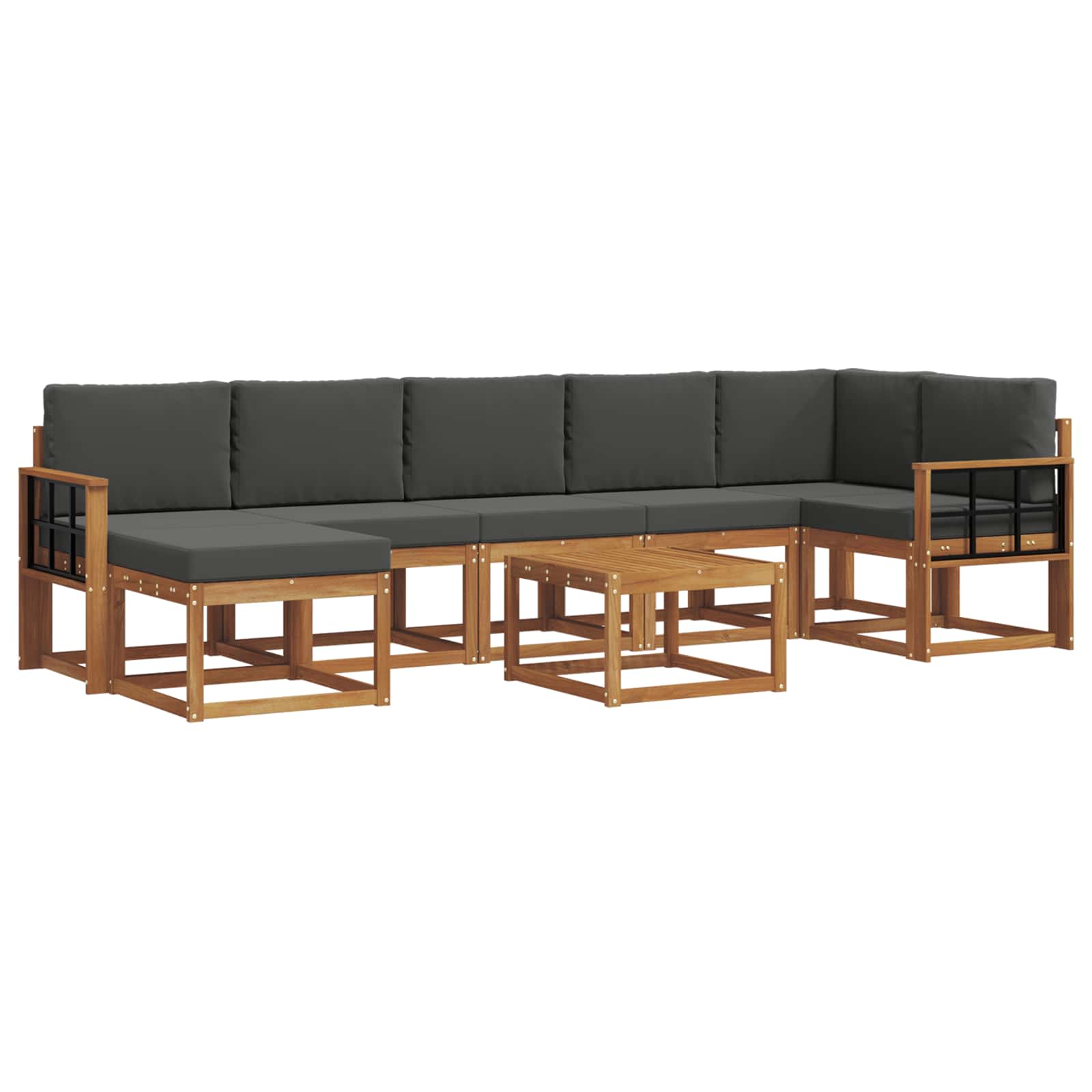 Outdoor-Sofagarnitur 8 stk. Natur und Anthrazit