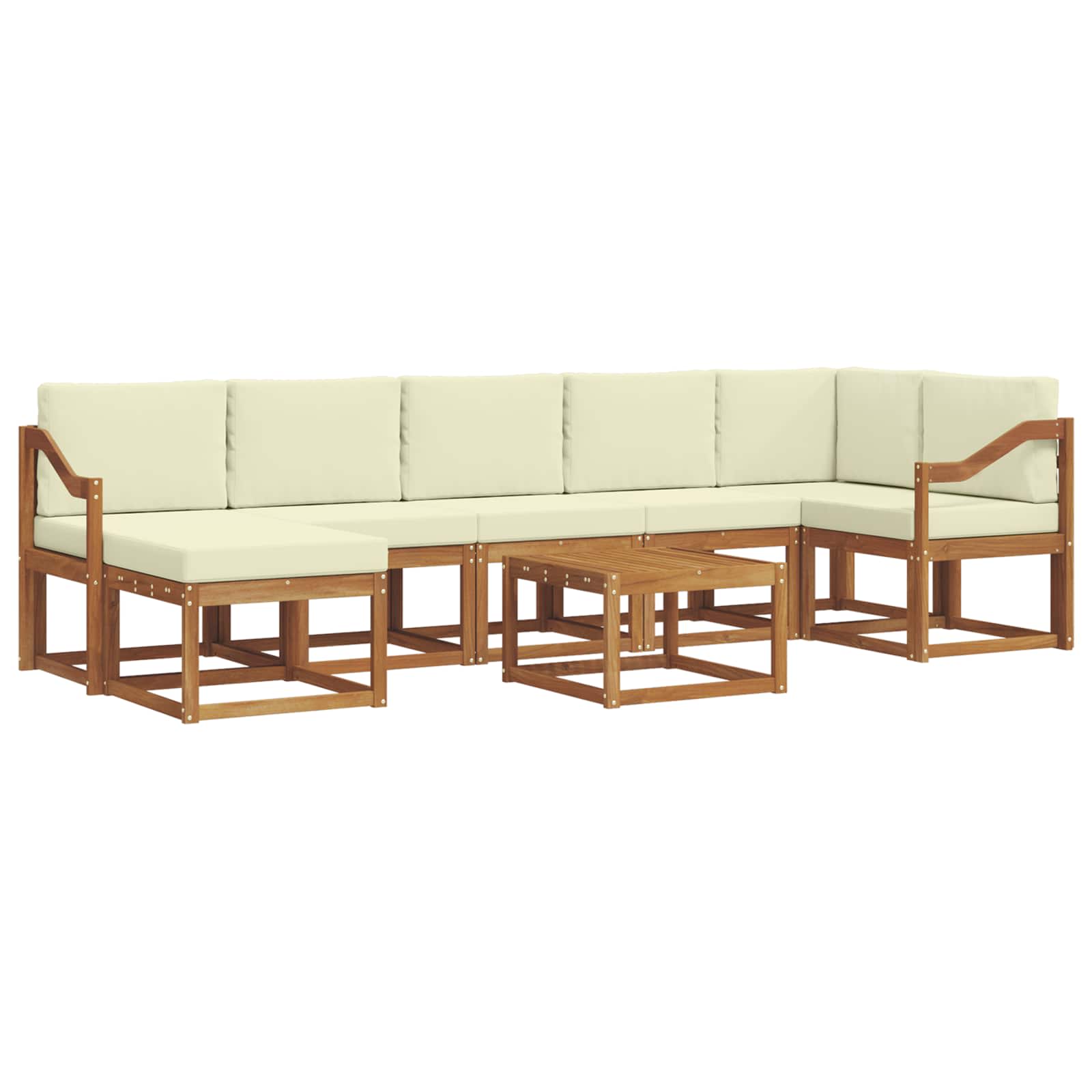 Outdoor-Sofagarnitur 8 stk. Natur und Creme