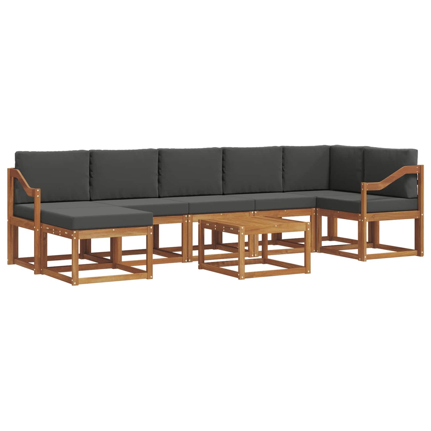 Outdoor-Sofagarnitur 8 stk. Natur und Anthrazit