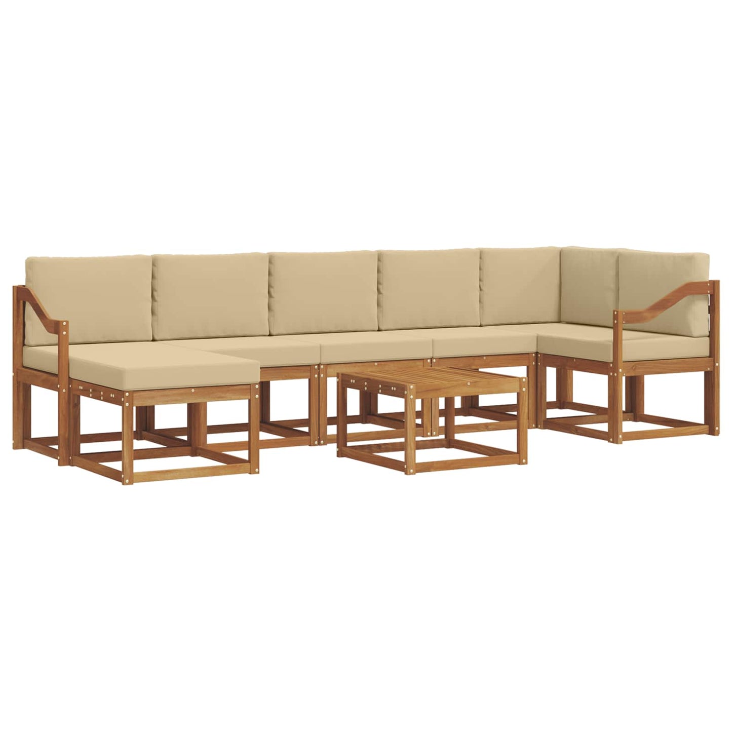 Outdoor-Sofagarnitur mit Kissen 8 pcs Natur und Beige
