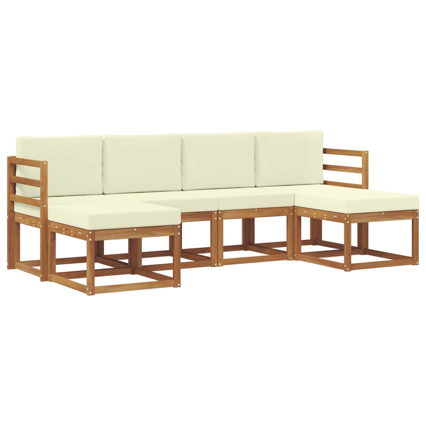 Outdoor-Sofagarnitur 6 stk. Natur und Creme