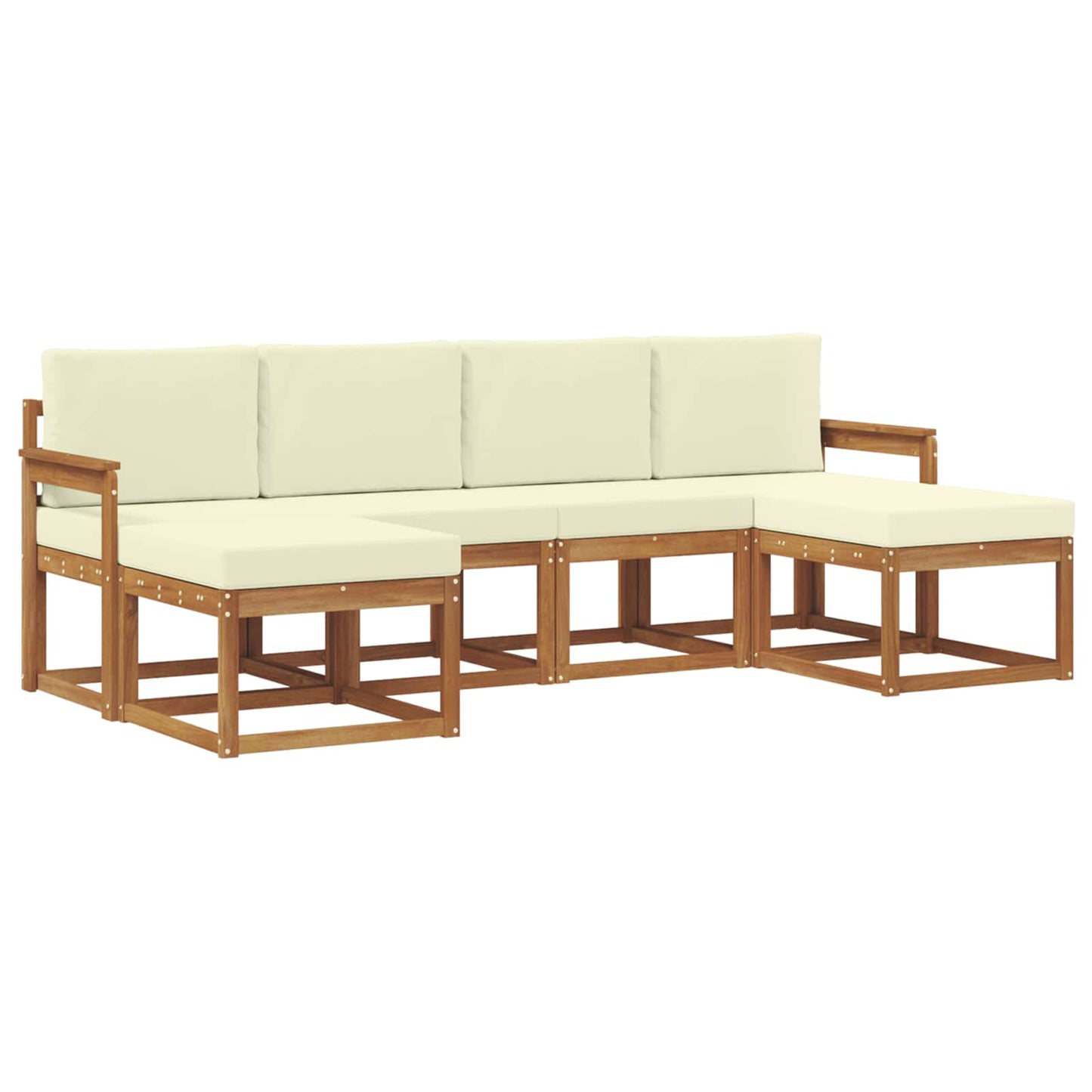 Outdoor-Sofagarnitur 6 stk. Natur und Creme