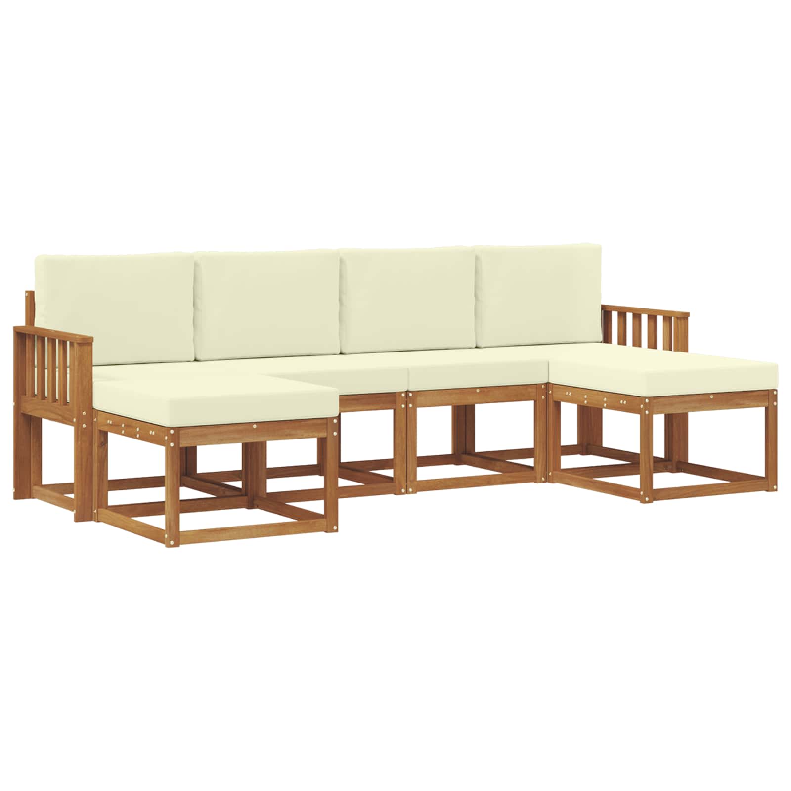 Outdoor-Sofagarnitur 6 stk. Natur und Creme