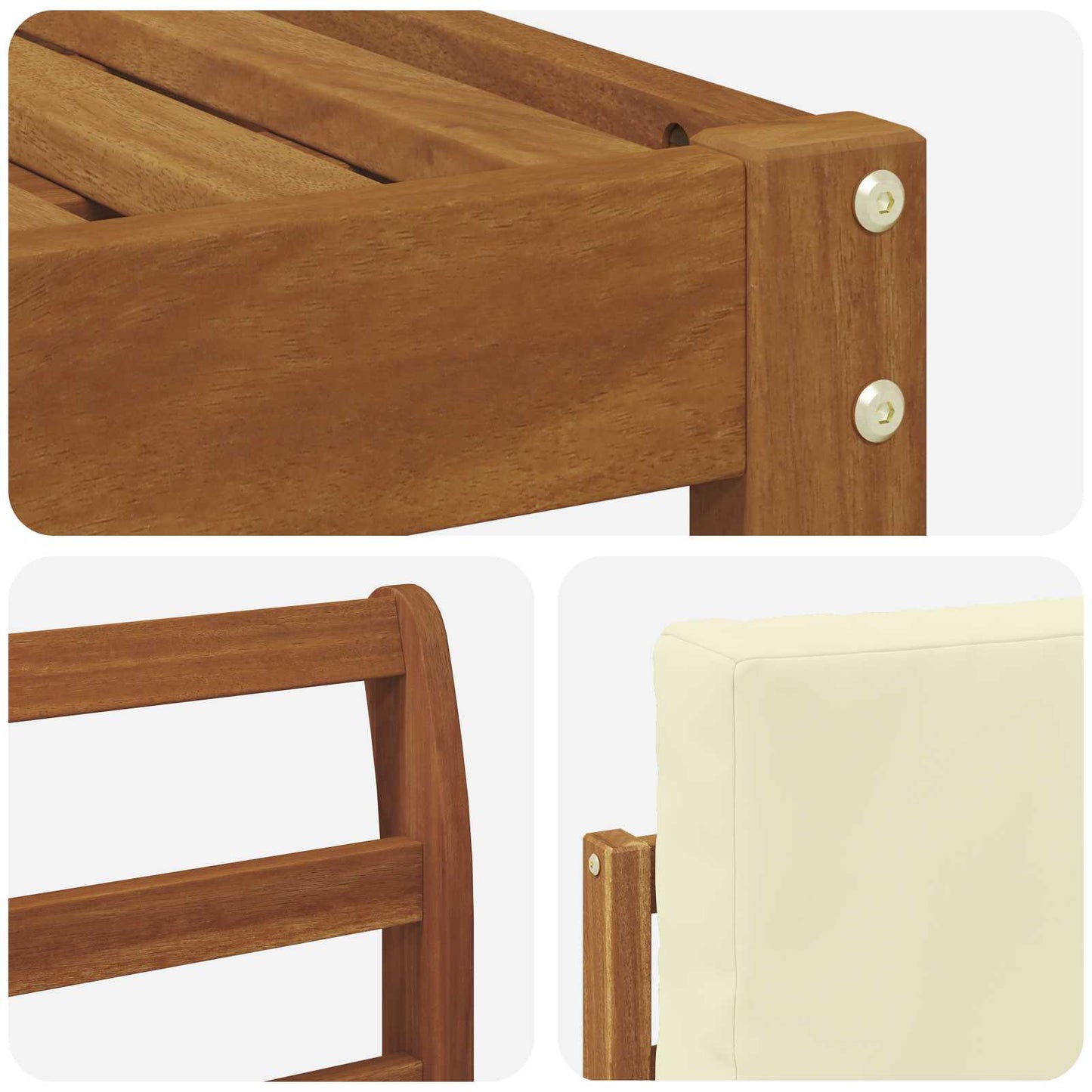 Outdoor-Sofagarnitur 6 stk. Natur und Creme