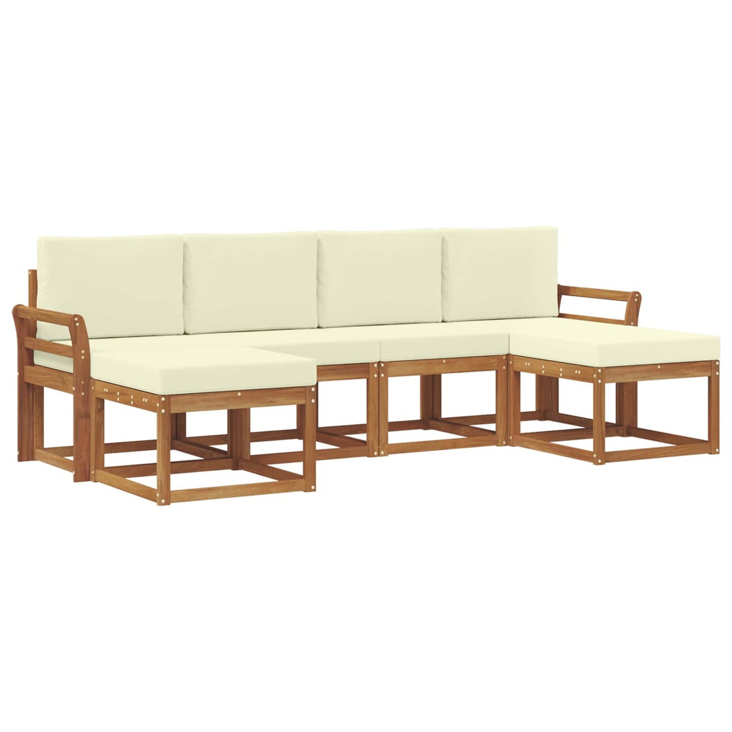 Outdoor-Sofagarnitur 6 stk. Natur und Creme