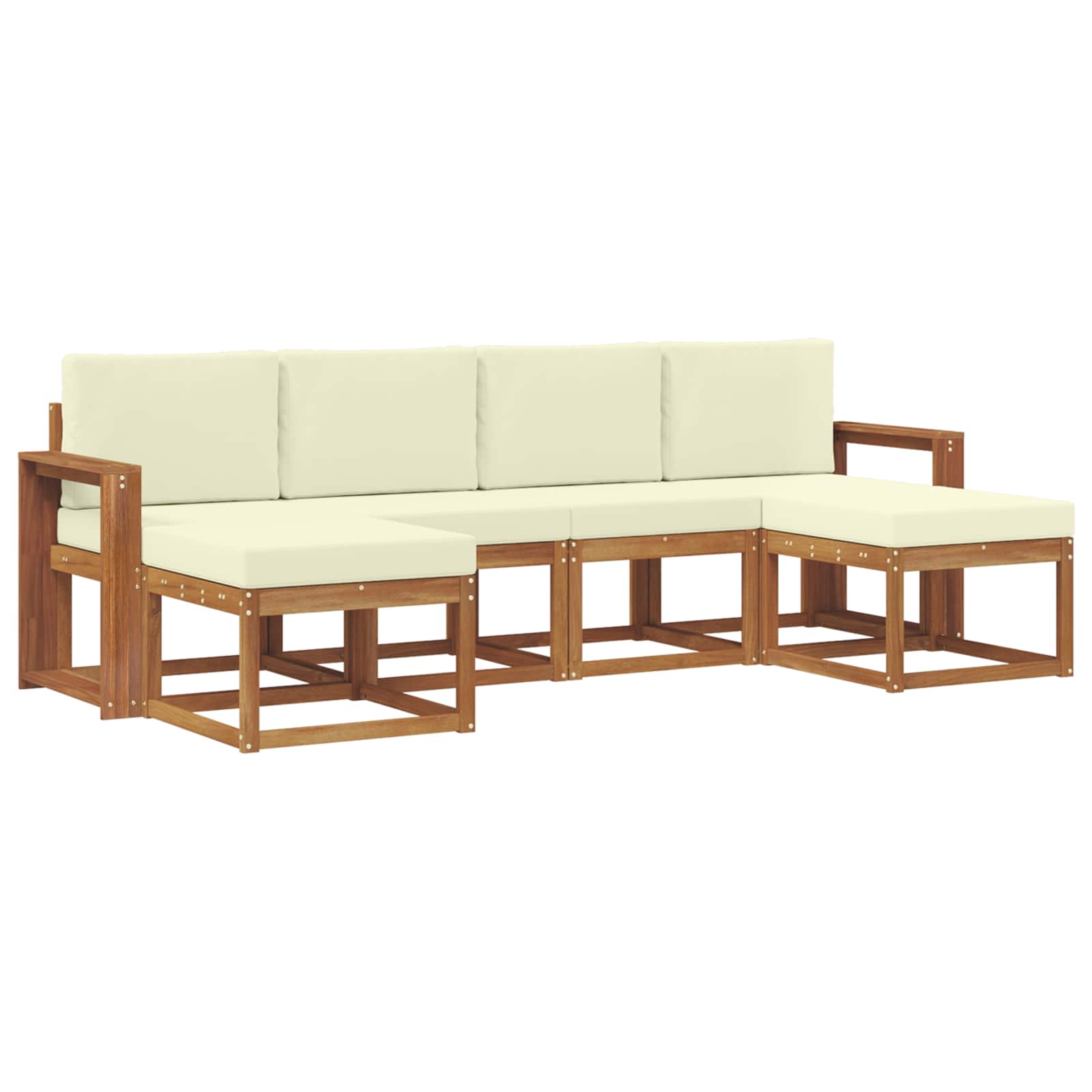 Outdoor-Sofagarnitur 6 stk. Natur und Creme