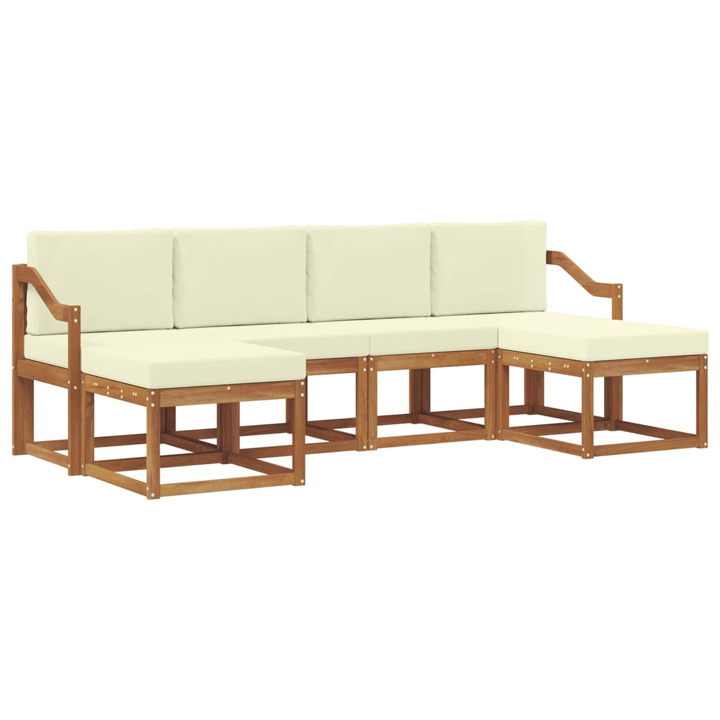 Outdoor-Sofagarnitur 6 stk. Natur und Creme