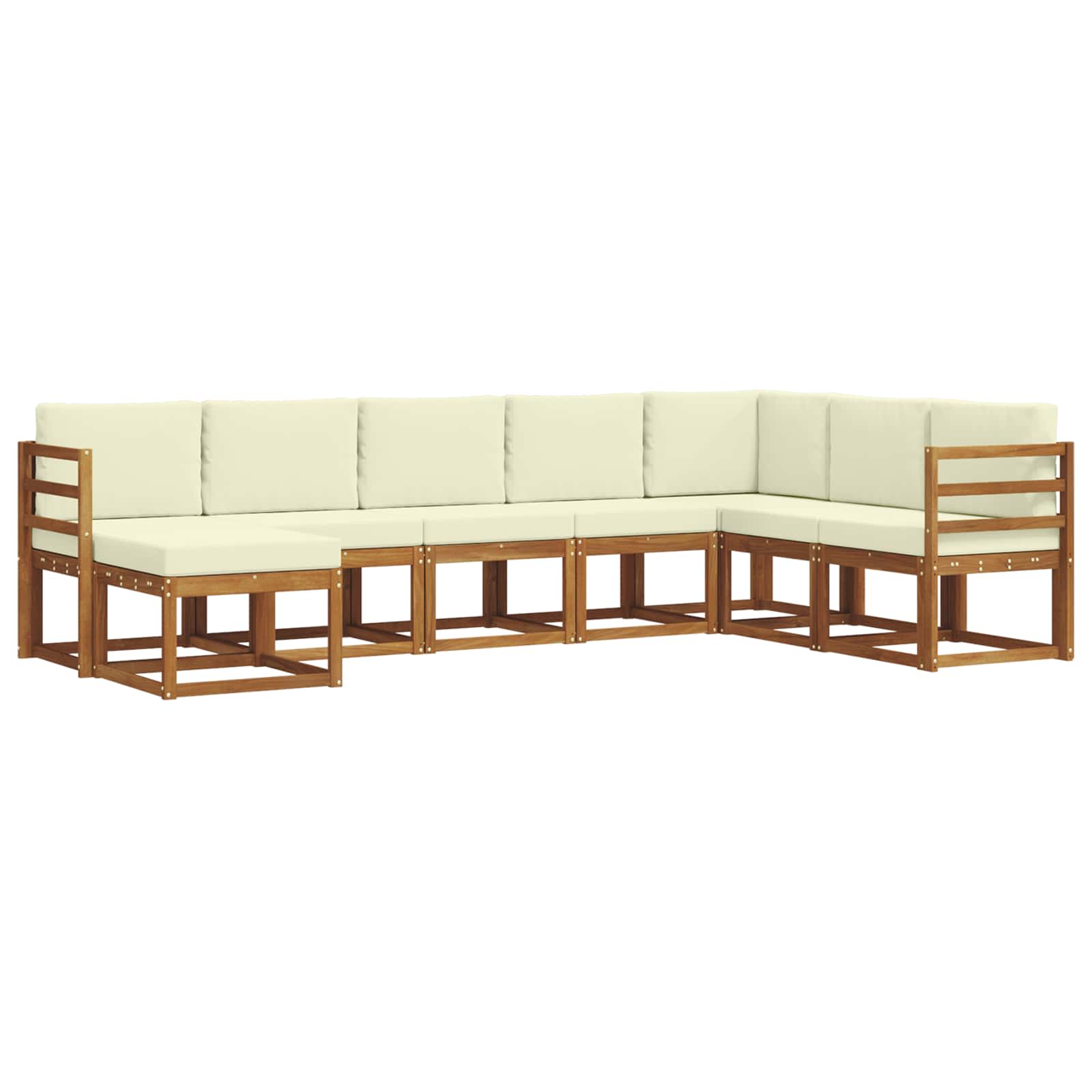 Outdoor-Sofagarnitur 8 stk. Natur und Creme