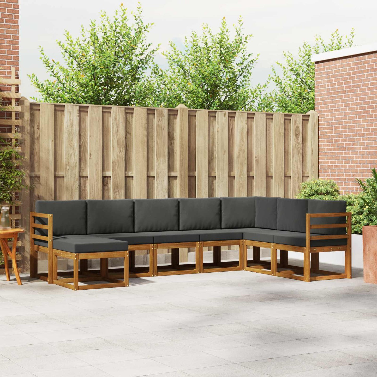 Outdoor-Sofagarnitur 8 stk. Natur und Anthrazit