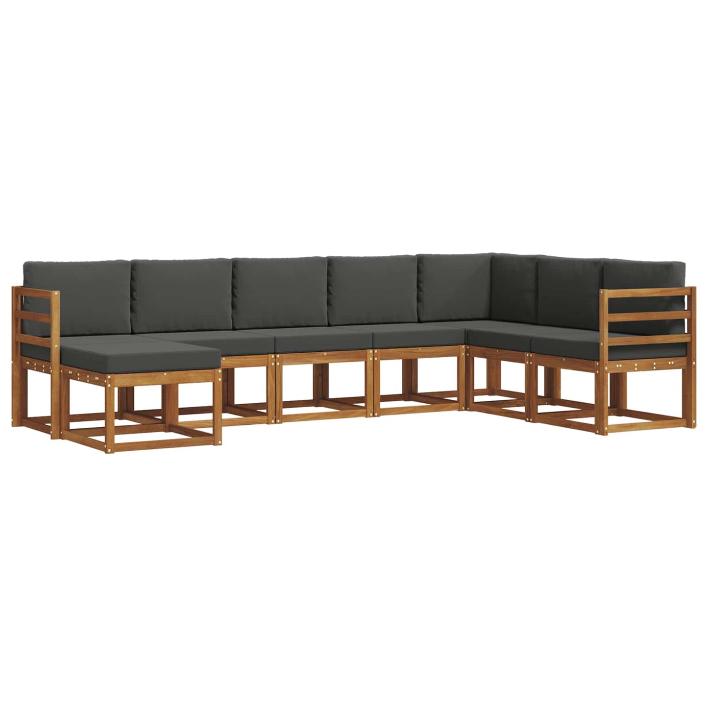 Outdoor-Sofagarnitur 8 stk. Natur und Anthrazit